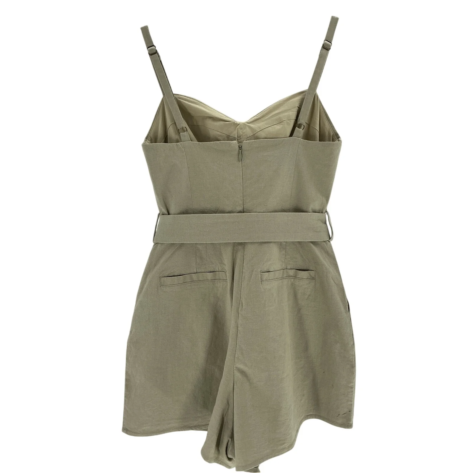 House Of Harlow 1960 'Nicola' Green Linen Romper Size XS - Image 3