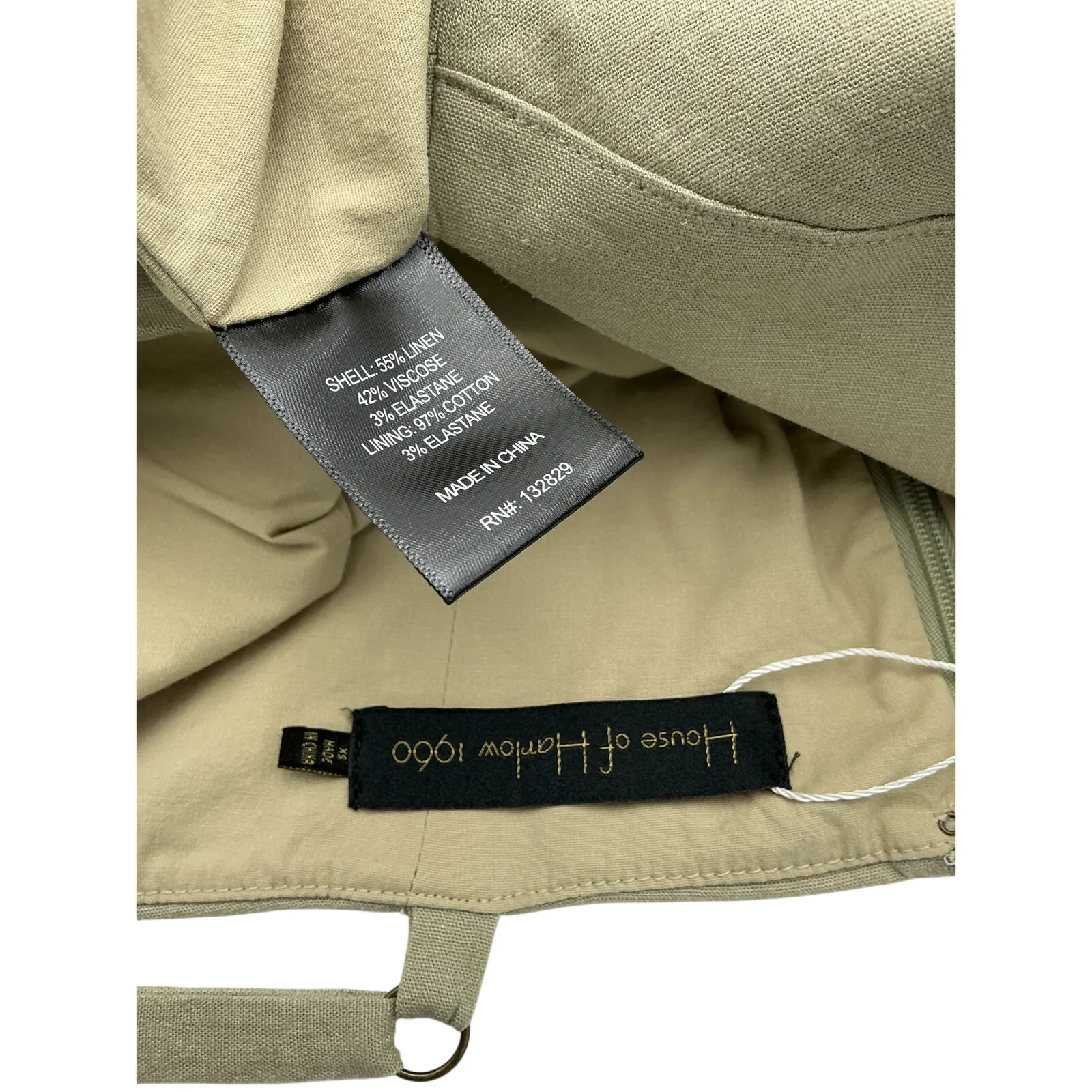 House Of Harlow 1960 'Nicola' Green Linen Romper Size XS - Image 4