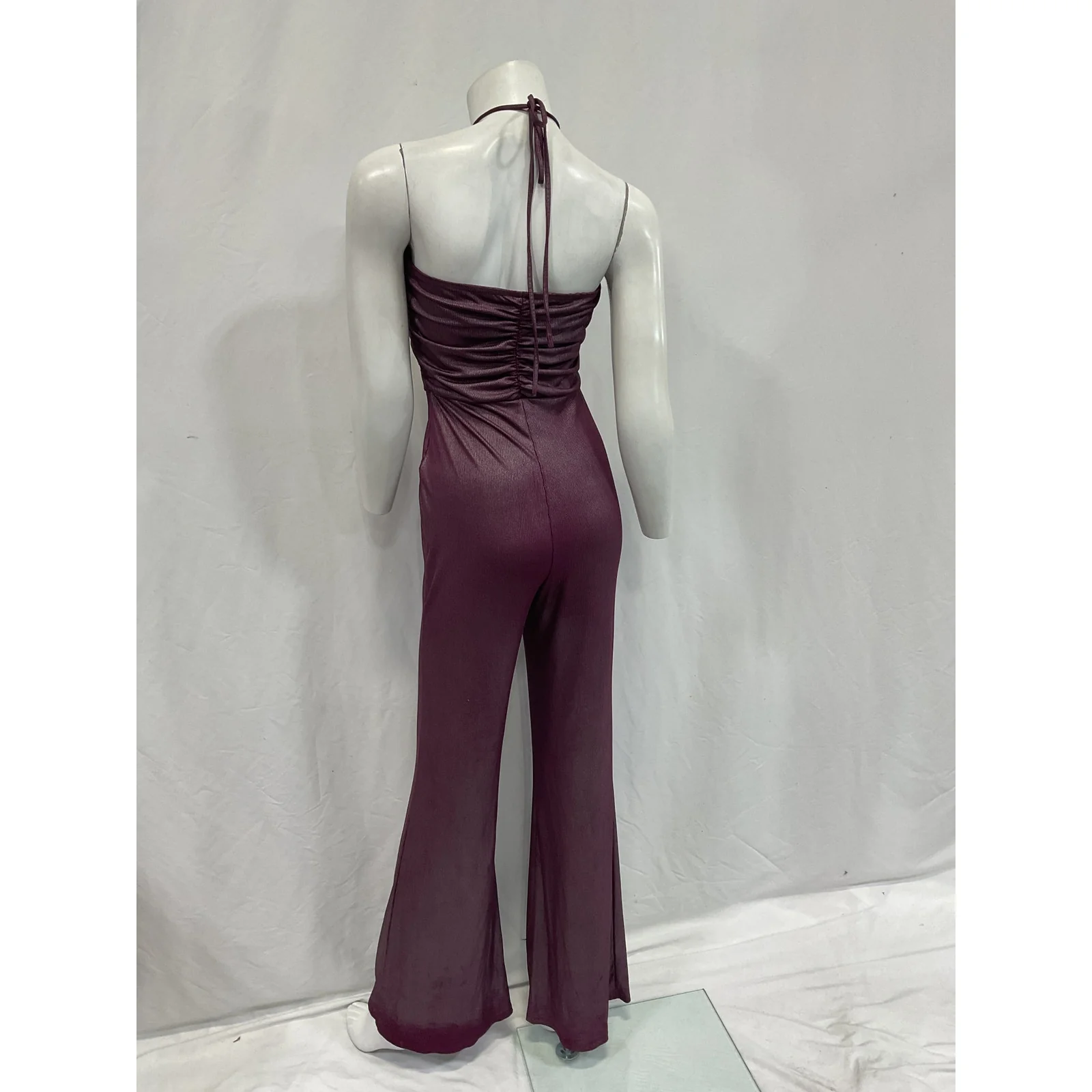 House Of Harlow 1960 x Revolve 'Lorenza' Halterneck Purple Jumpsuit / Rompoer Size M - Image 3