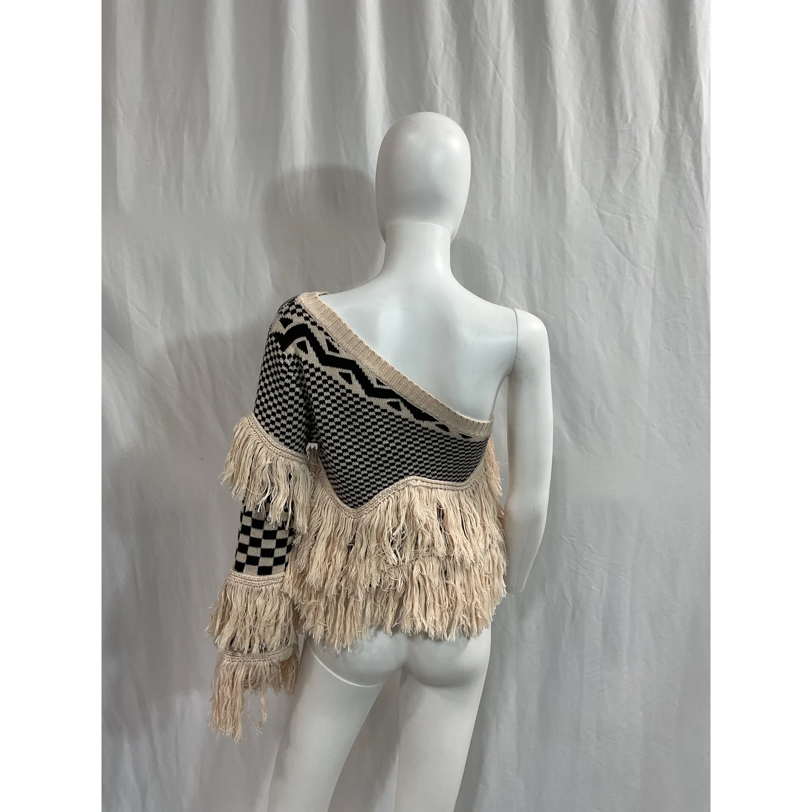 House Of Harlow 1960 x Revolve 'Noa' White One Shoulder Sweater Size S - Image 3