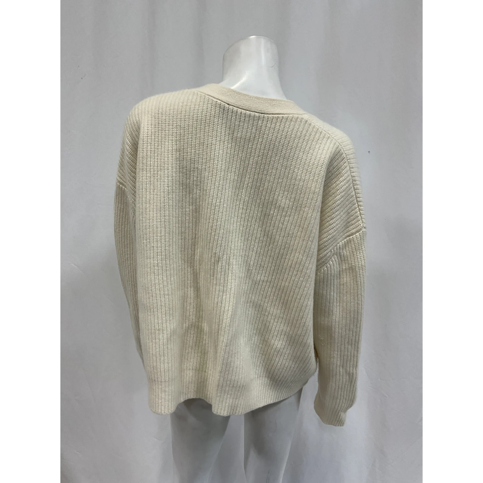 Jenni Kayne Cropped Cashmere 'Cocoon' White Cardigan Size M - Image 3