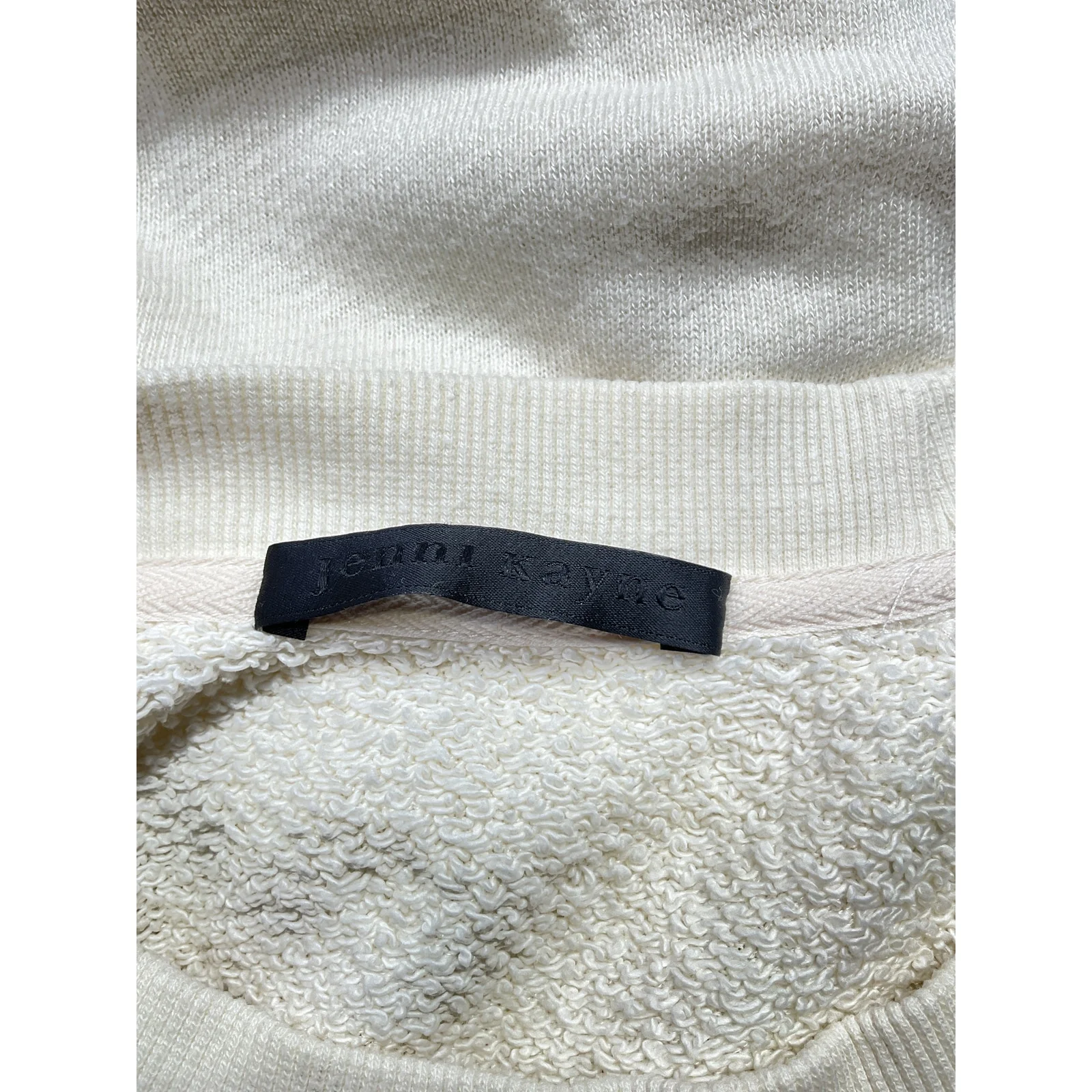 Jenni Kayne 'Saturday' White Cotton Sweatshirt Size S - Image 4