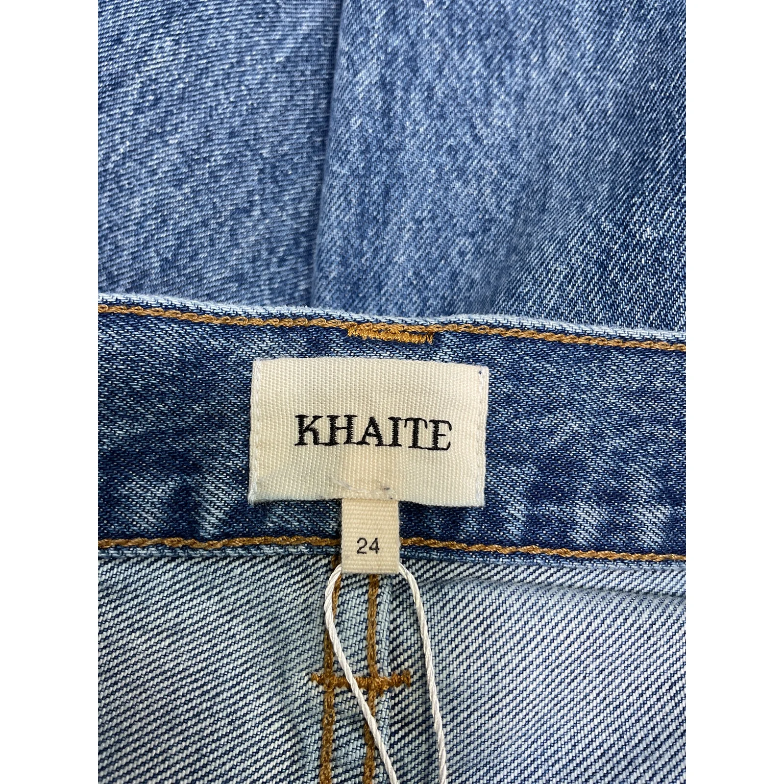 Khaite 'Callum' Blue Cotton High-Rise Straight-Leg Denim Jean Size 24 - Image 4
