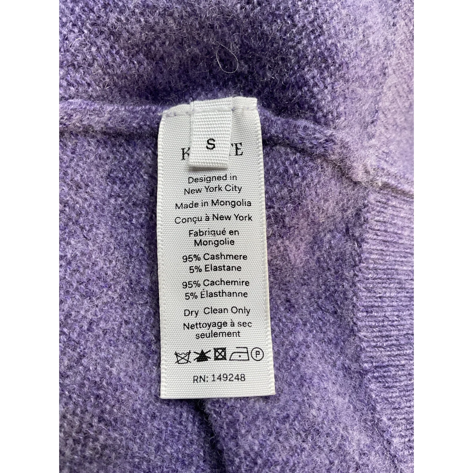 Khaite Soft Purple Cashmere V Neck Sweater Size S - Image 4