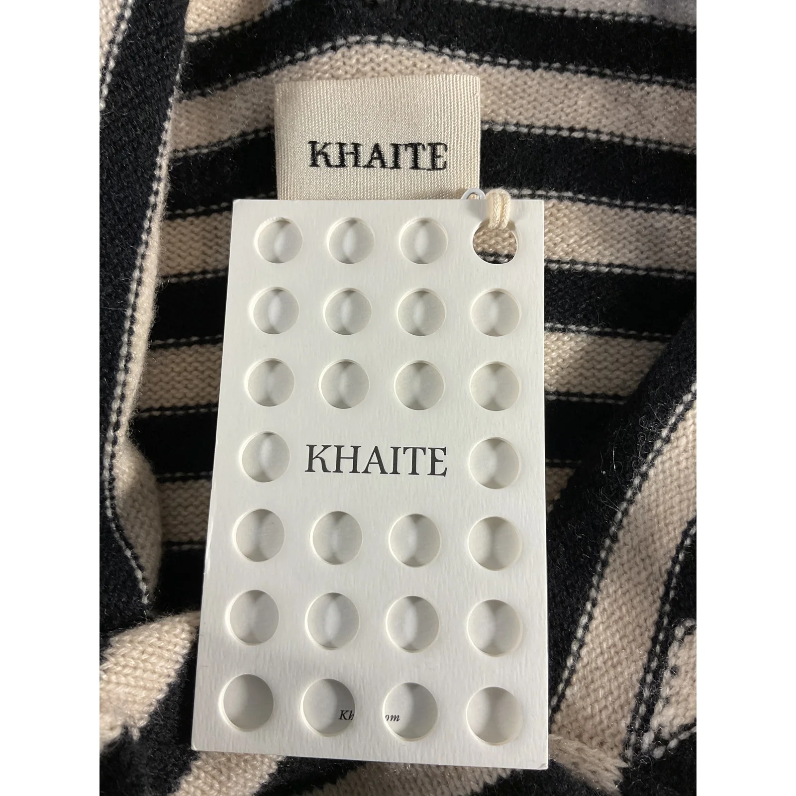 Khaite Striped Black Georgia Midi Dress Size Large NWT - Image 4