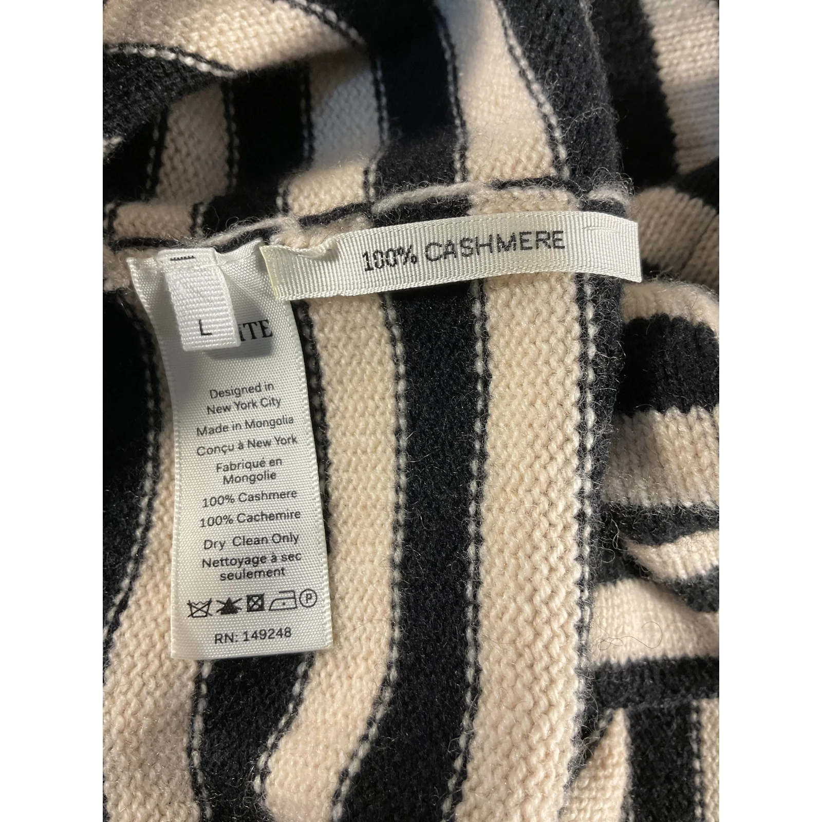 Khaite Striped Black Georgia Midi Dress Size Large NWT - Image 5