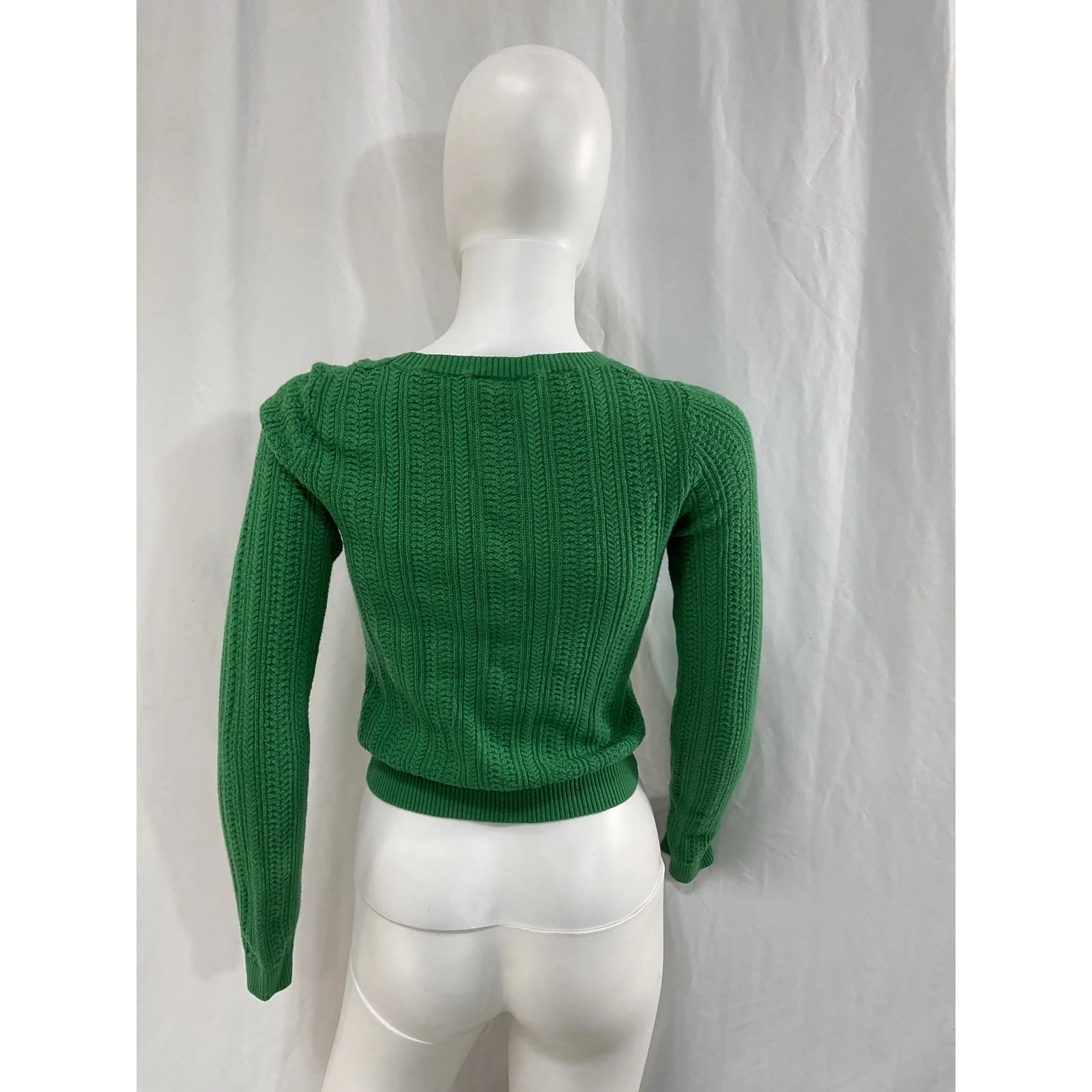 L'Agence 'Aceline' Green Pullover Round Neck Long Sleeve Sweater Size S - Image 3