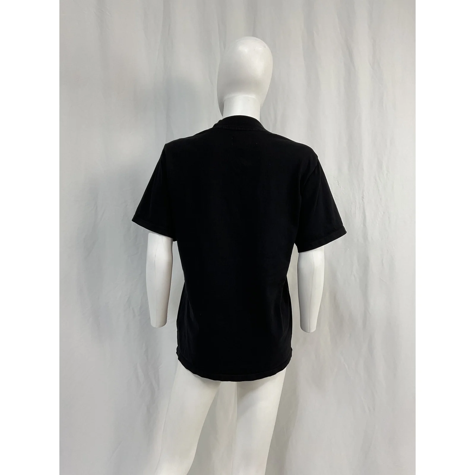 Les Tien Mock-Neck Black Cotton T-Shirt Size S - Image 3