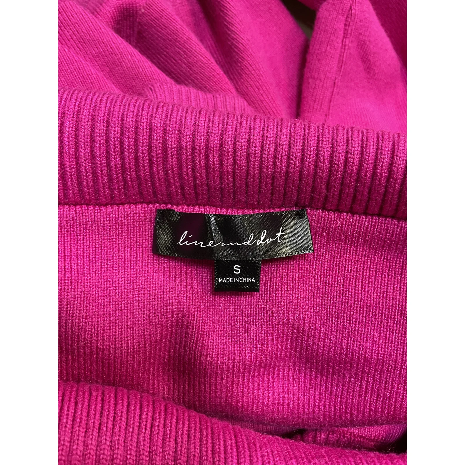 Line & Dot 'Heart Struck' Pink Cotton  Sweater Size S - Image 4