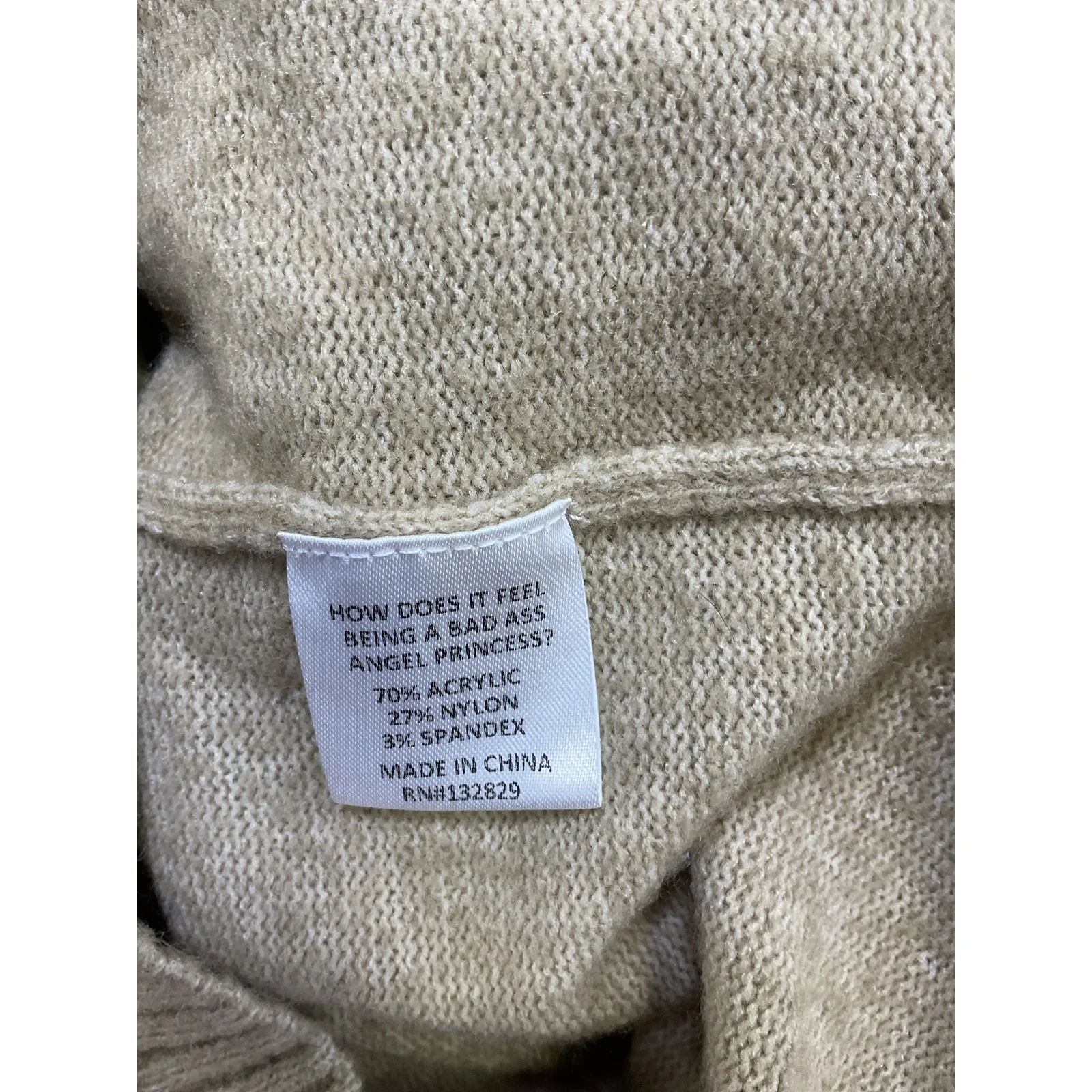 Lpa 'Sean' Tan Acrylic Wrap Dress Size S - Image 5