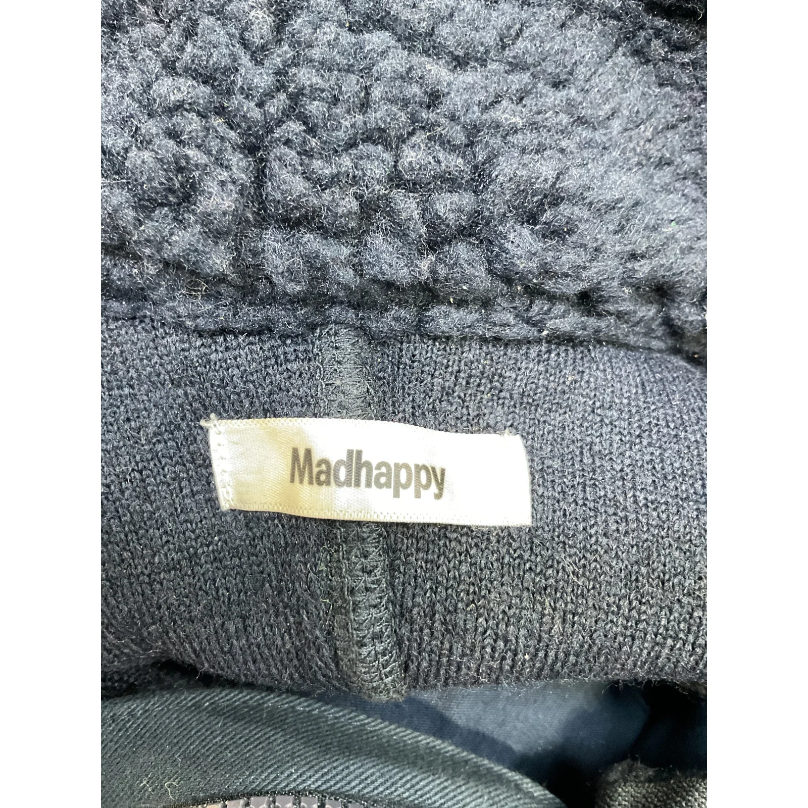 Madhappy 'Fall' Navy Sherpa Half Zip Size XS - Image 3