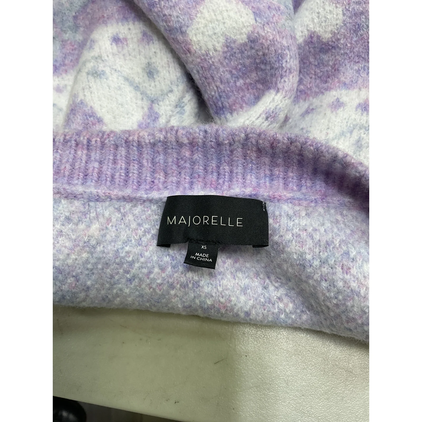 Majorelle 'Marnie' White Fair Isle Cardigan Size XS - Image 4