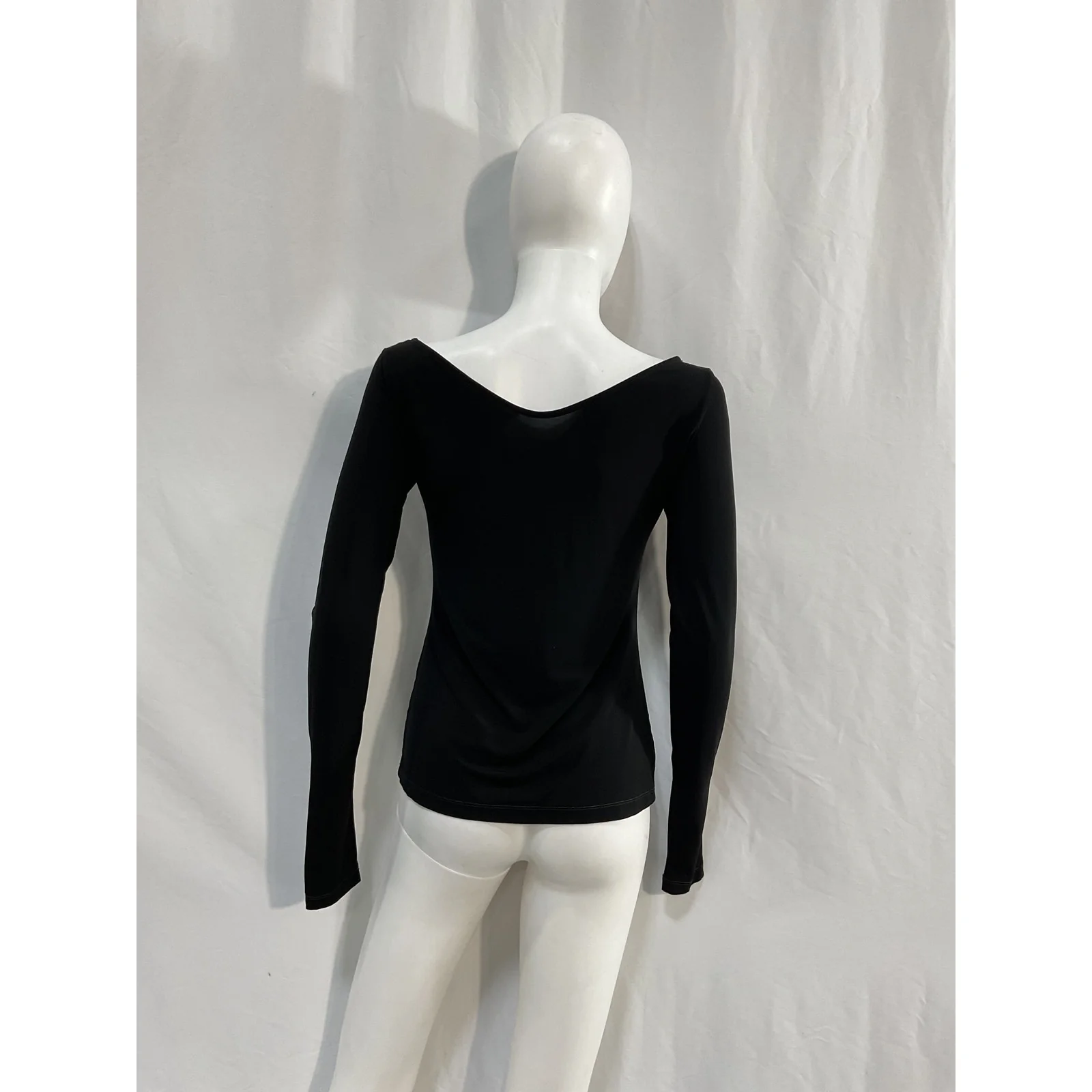 Max Mara 'Leisure' Black Ragazza Stretch-Jersey Top Size S - Image 3