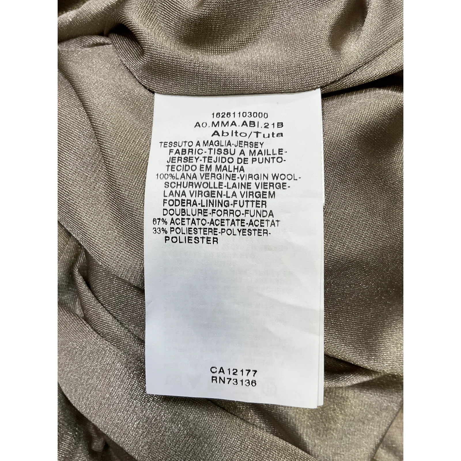 Max Mara Virgin Wool Tan Mini Dress Size 38 - Image 5