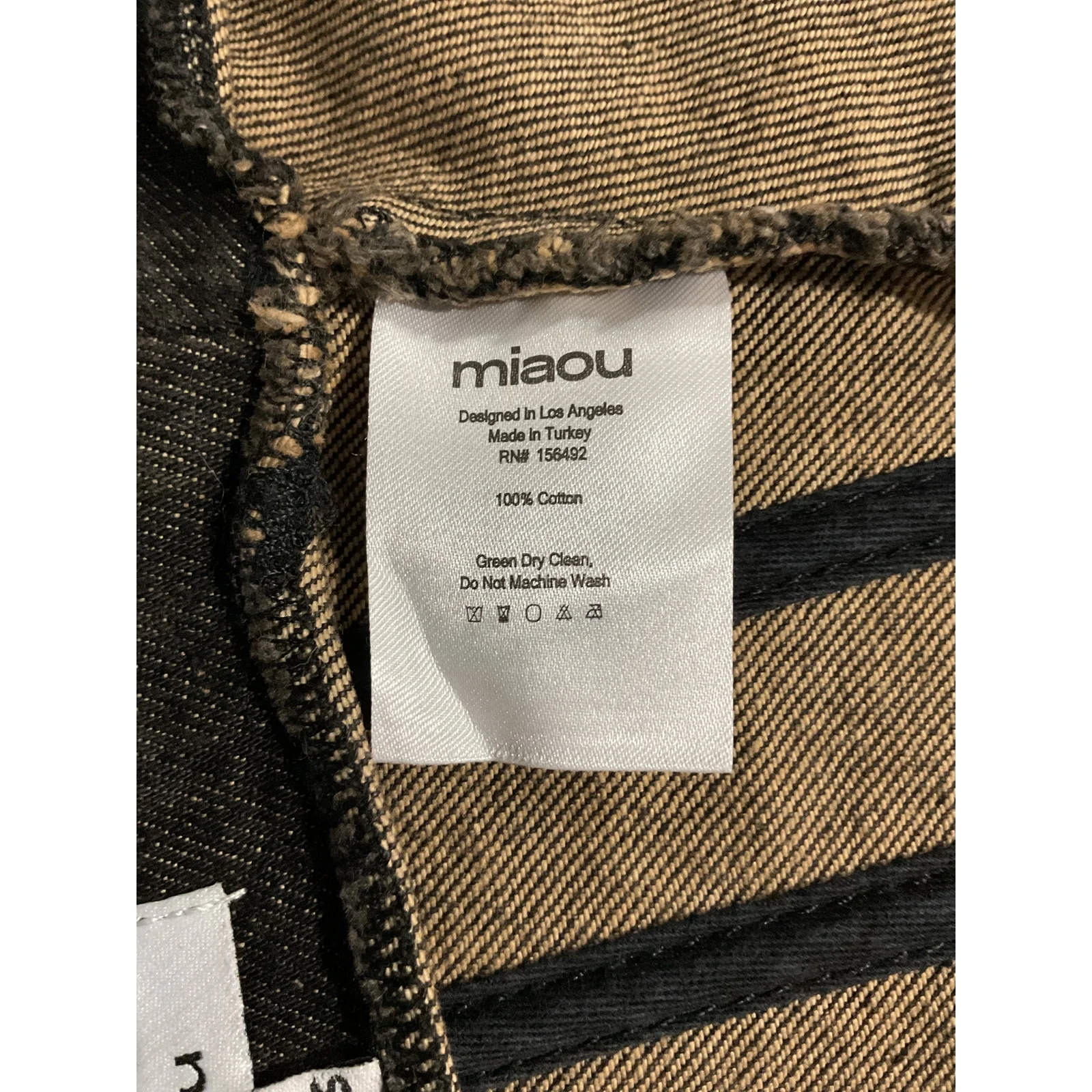 Miaou Denim Ochre Scarlett Bustier Size XXS - Image 5