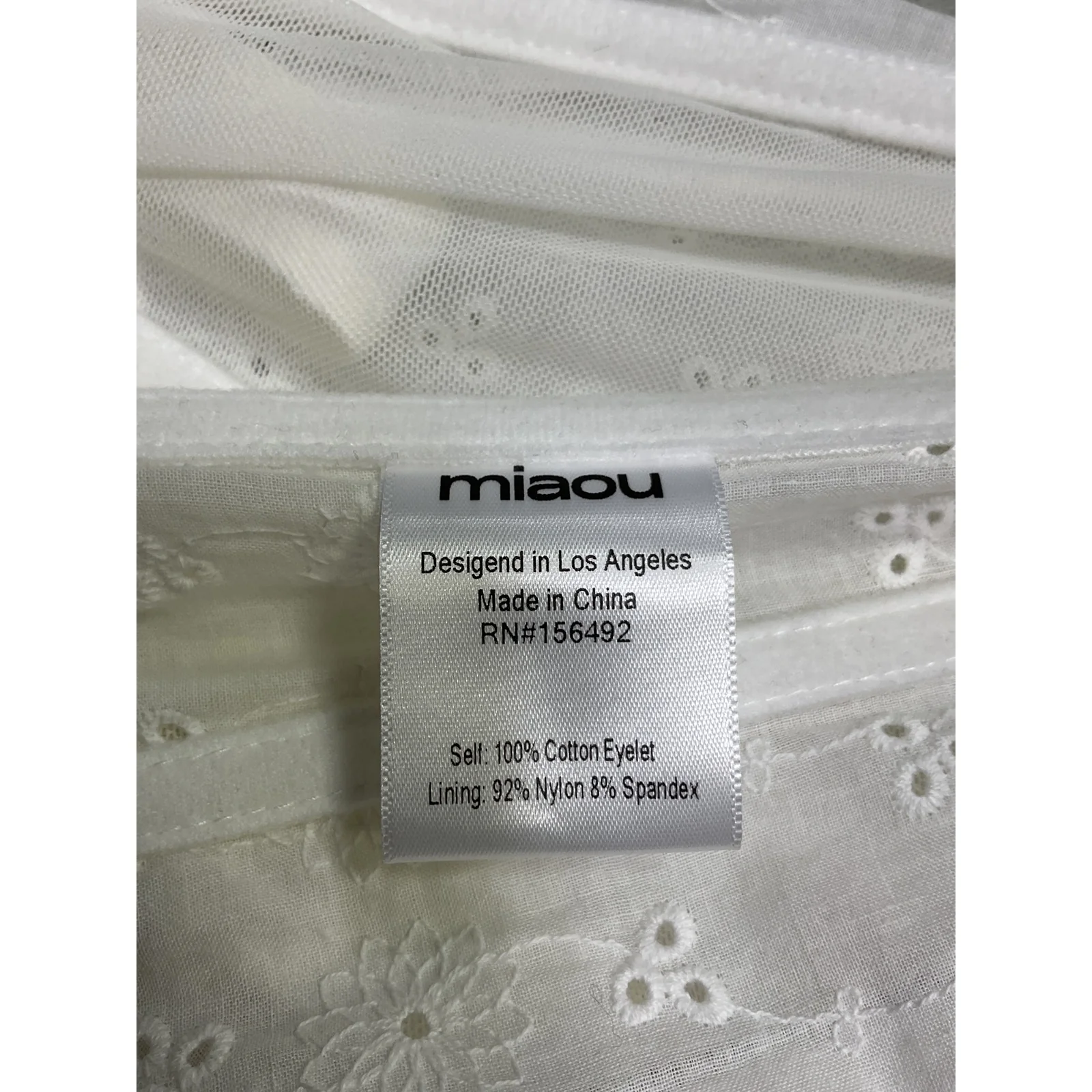 Miaou 'Deville' White Cotton Top Size M - NWT - Image 5