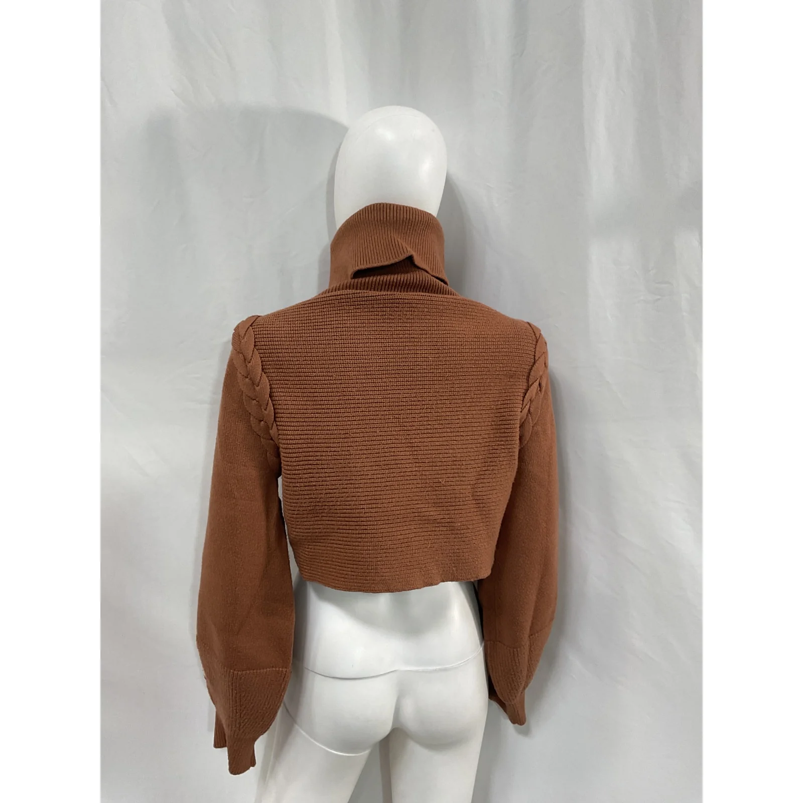 Michael Costello 'Fresia' Brown Viscose Sweater Size S - Image 3