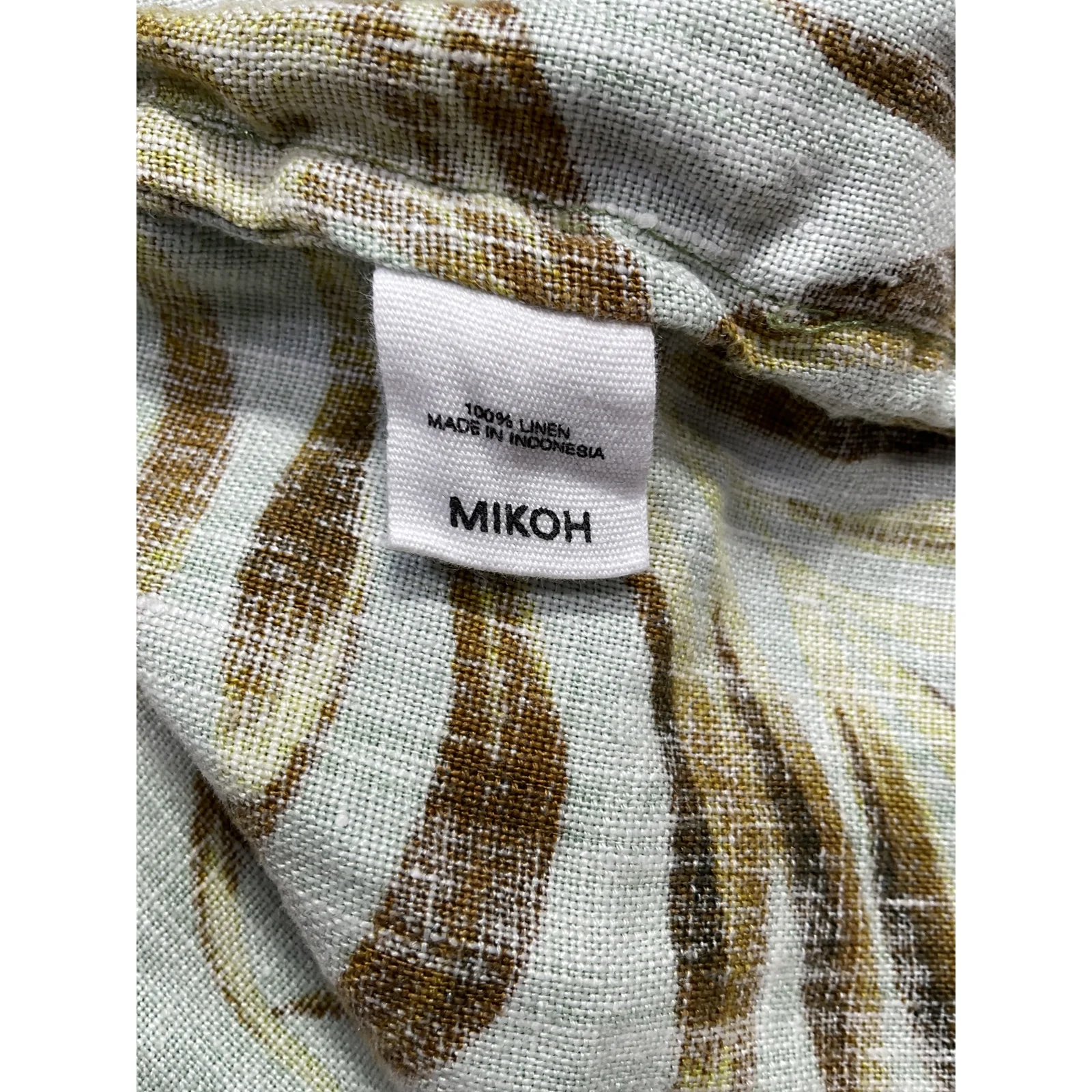 Mikoh 'Reus' Green Linen Short With Elastic Waist Shorts Size 1 - Image 5