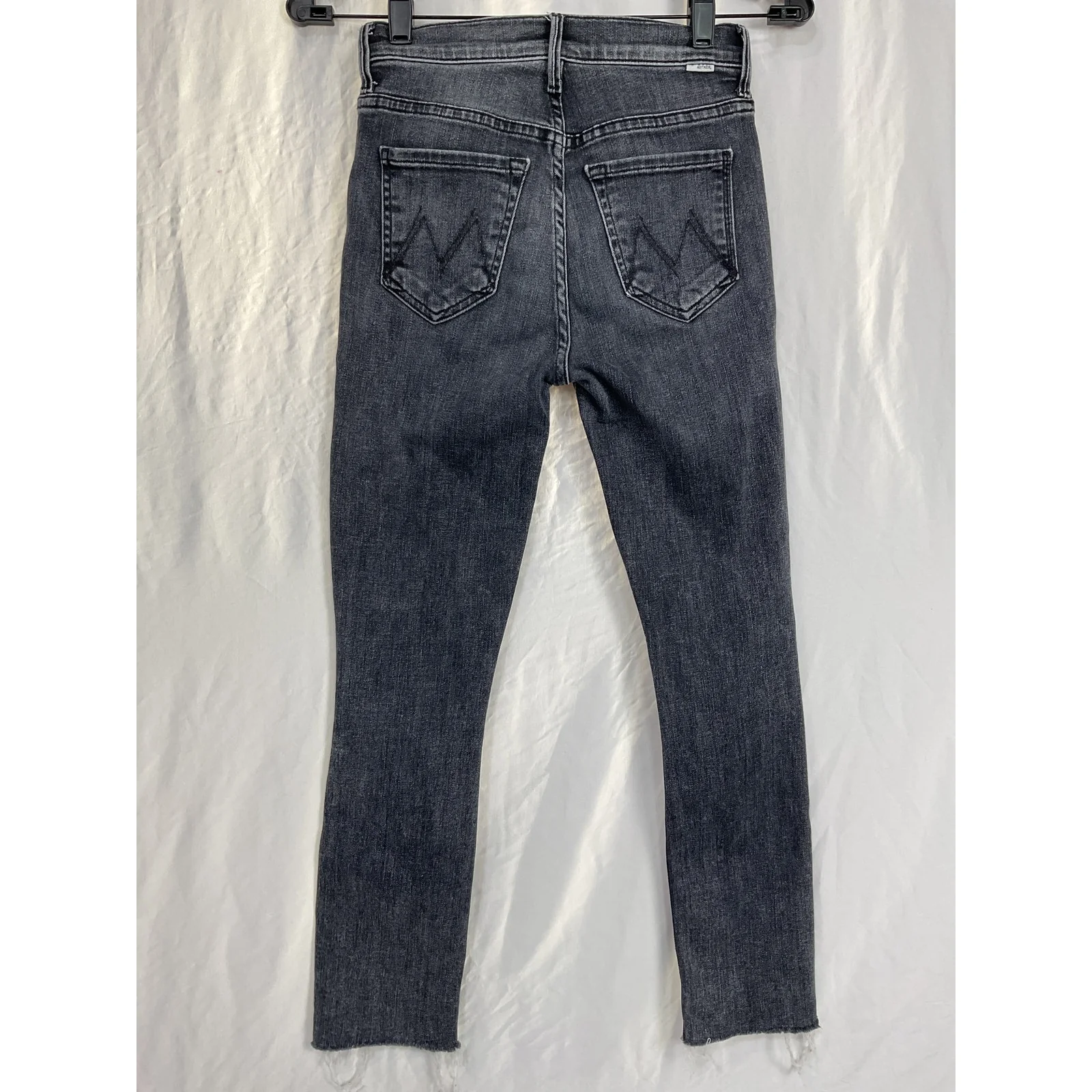 Mother The High Waisted Looker Grey Cotton Ankle Fray Denim Jean Size 23 - Image 3