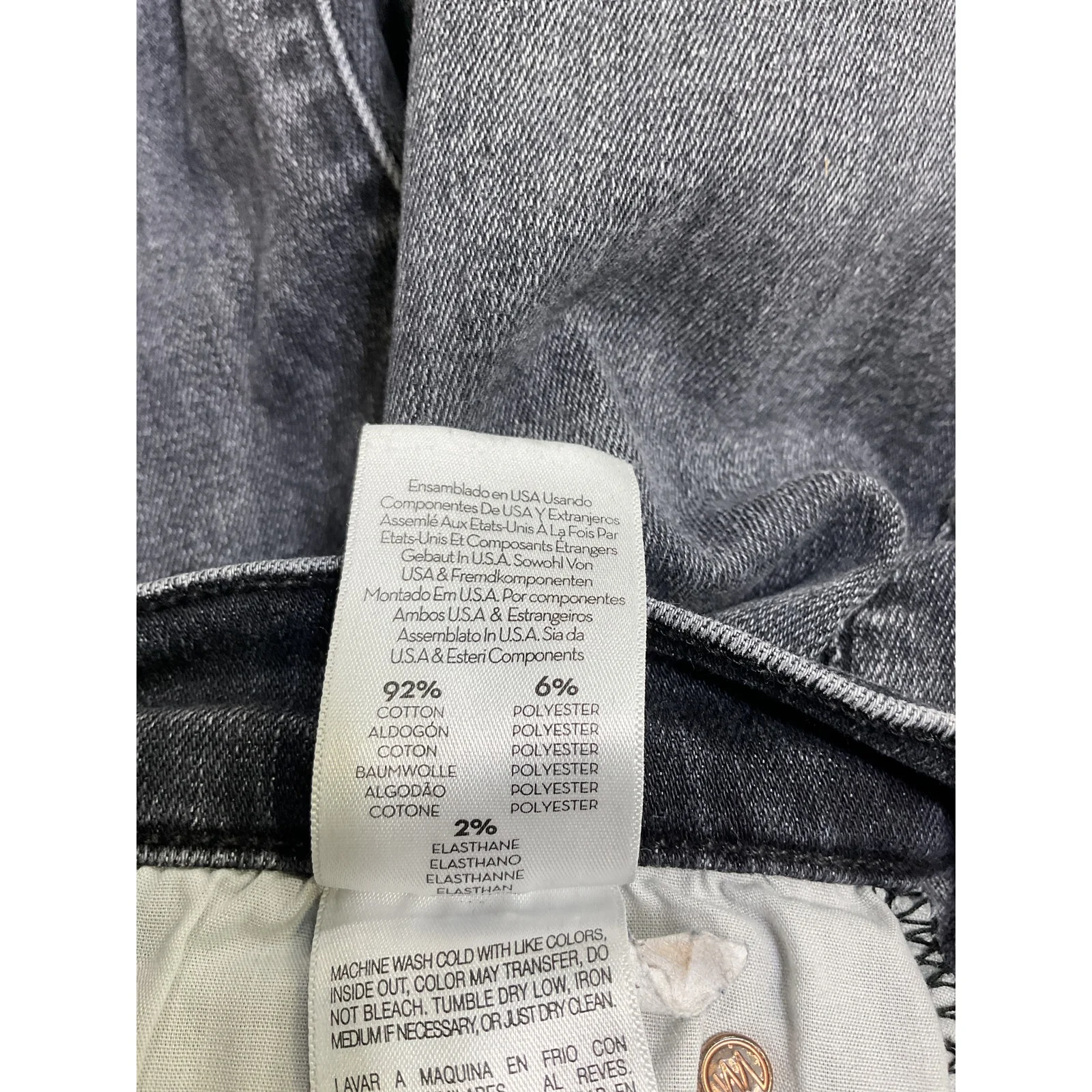 Mother The High Waisted Looker Grey Cotton Ankle Fray Denim Jean Size 23 - Image 5