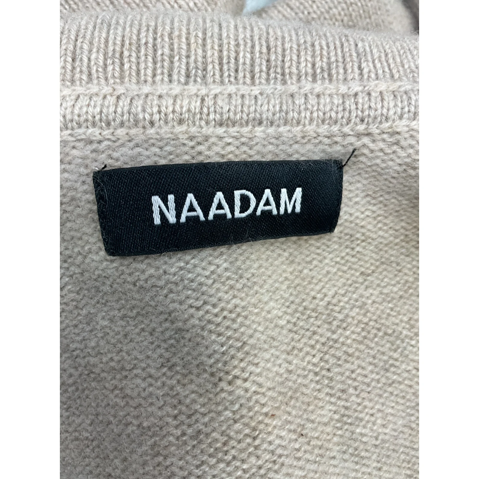 Naadam 'Recycled' Tan Cashmere Open Neck Polo Size XS - Image 4
