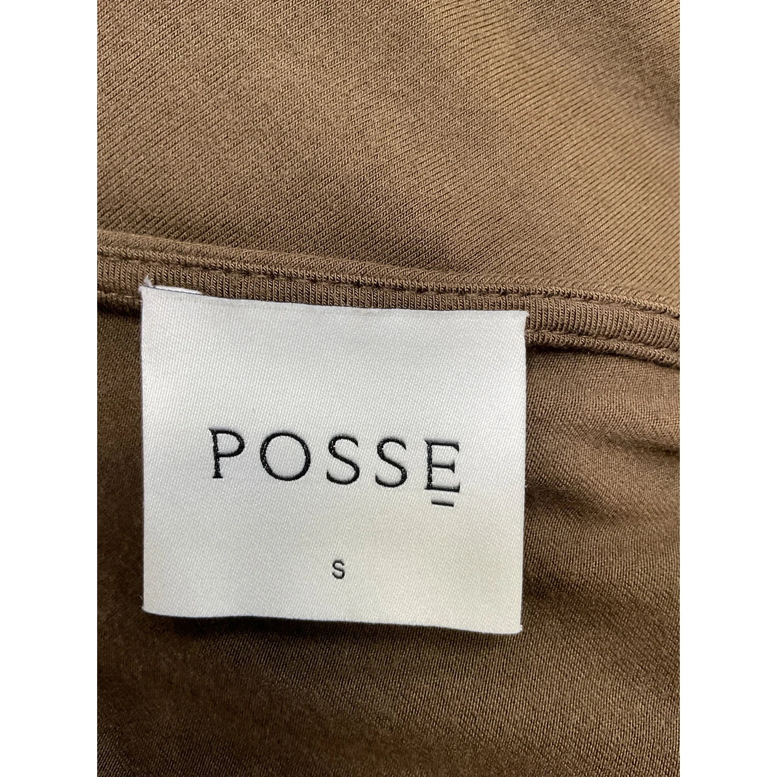 Posse 'Mason' Brown Viscose One Shoulder Top Size S - Image 4