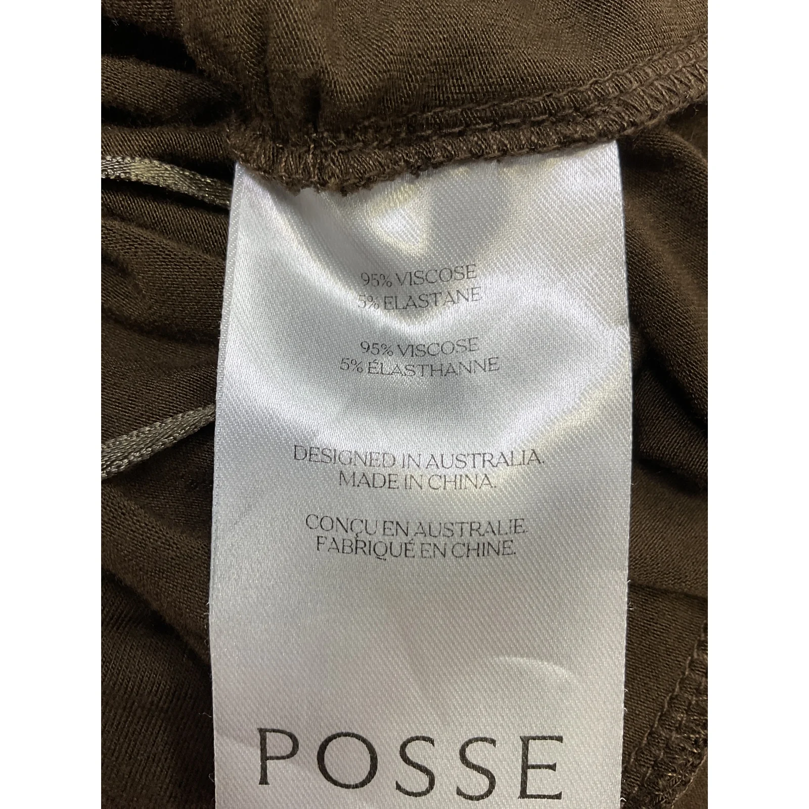 Posse 'Mason' Brown Viscose One Shoulder Top Size S - Image 5