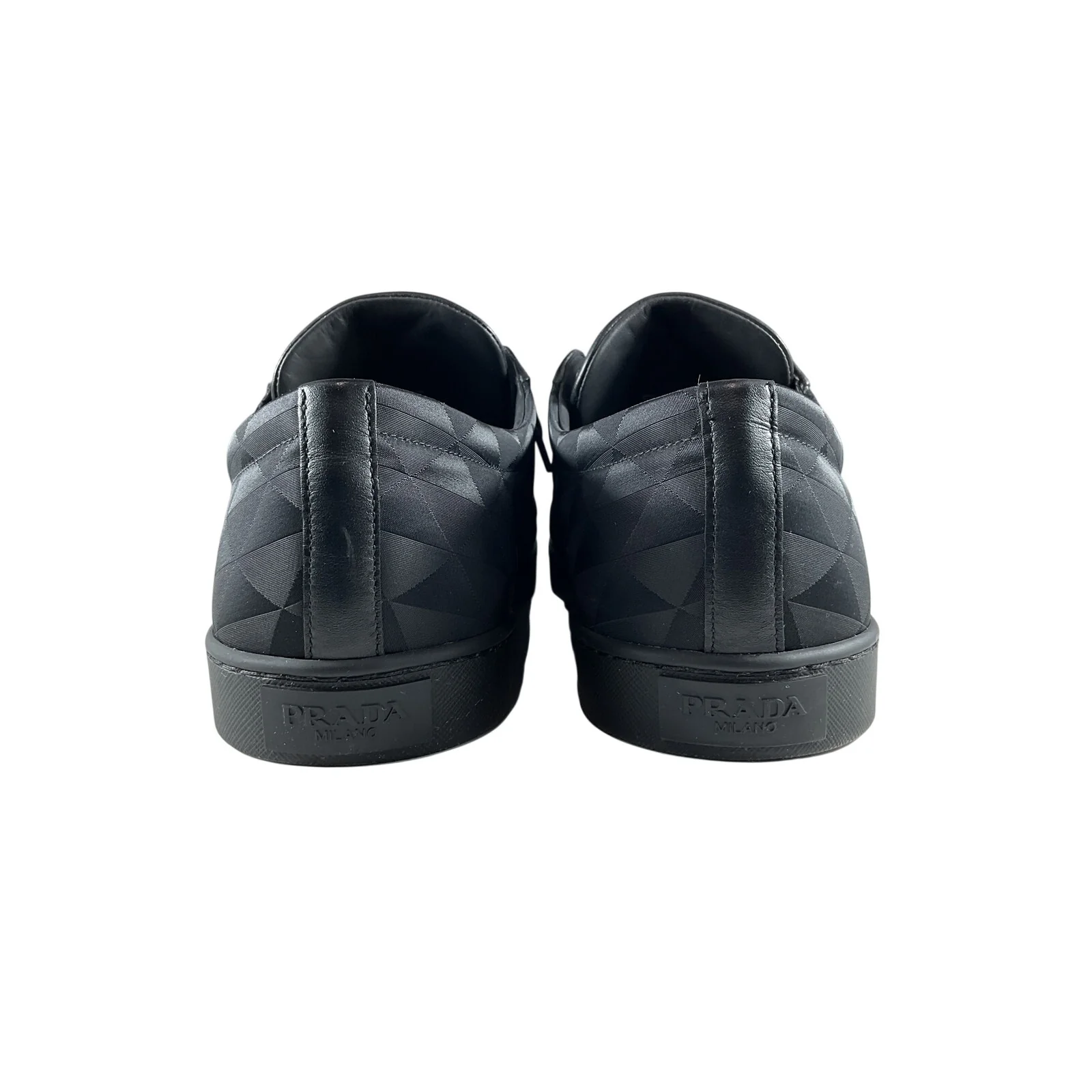 Prada Black Leather And Re-Nylon Sneakers Size 12.5 - Image 7