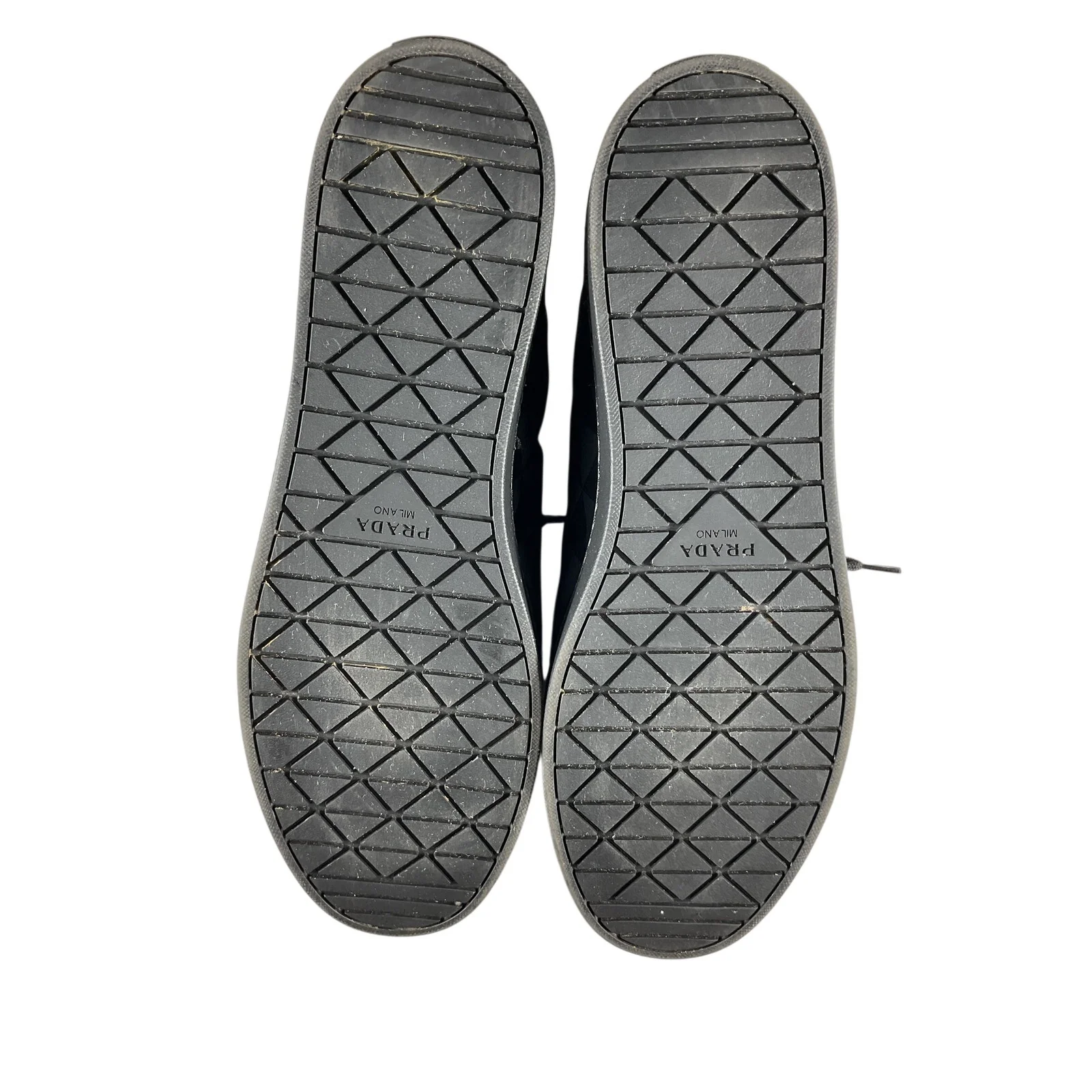 Prada Black Leather And Re-Nylon Sneakers Size 12.5 - Image 8