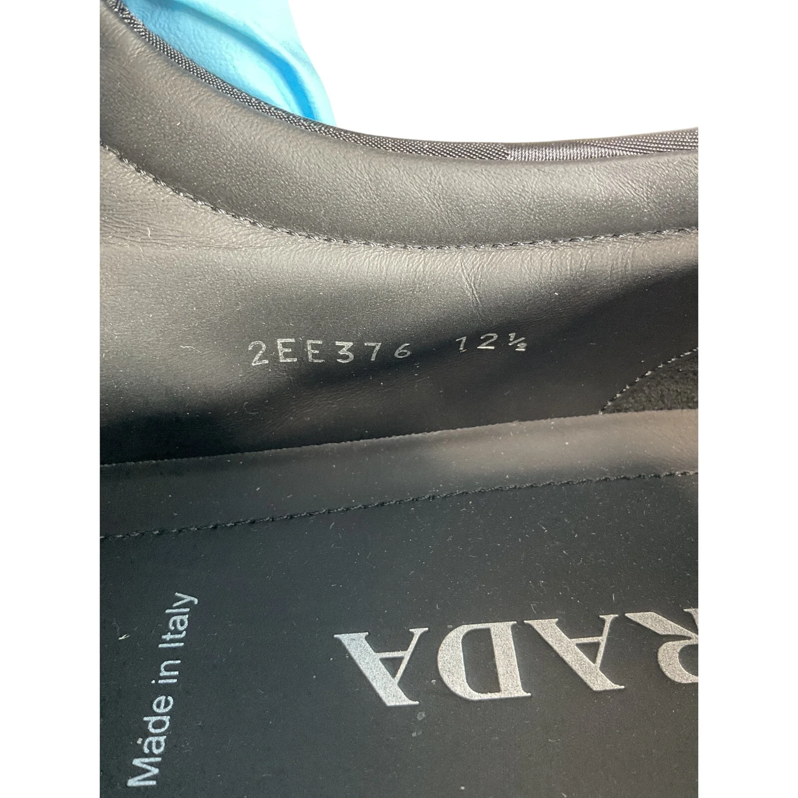 Prada Black Leather And Re-Nylon Sneakers Size 12.5 - Image 9