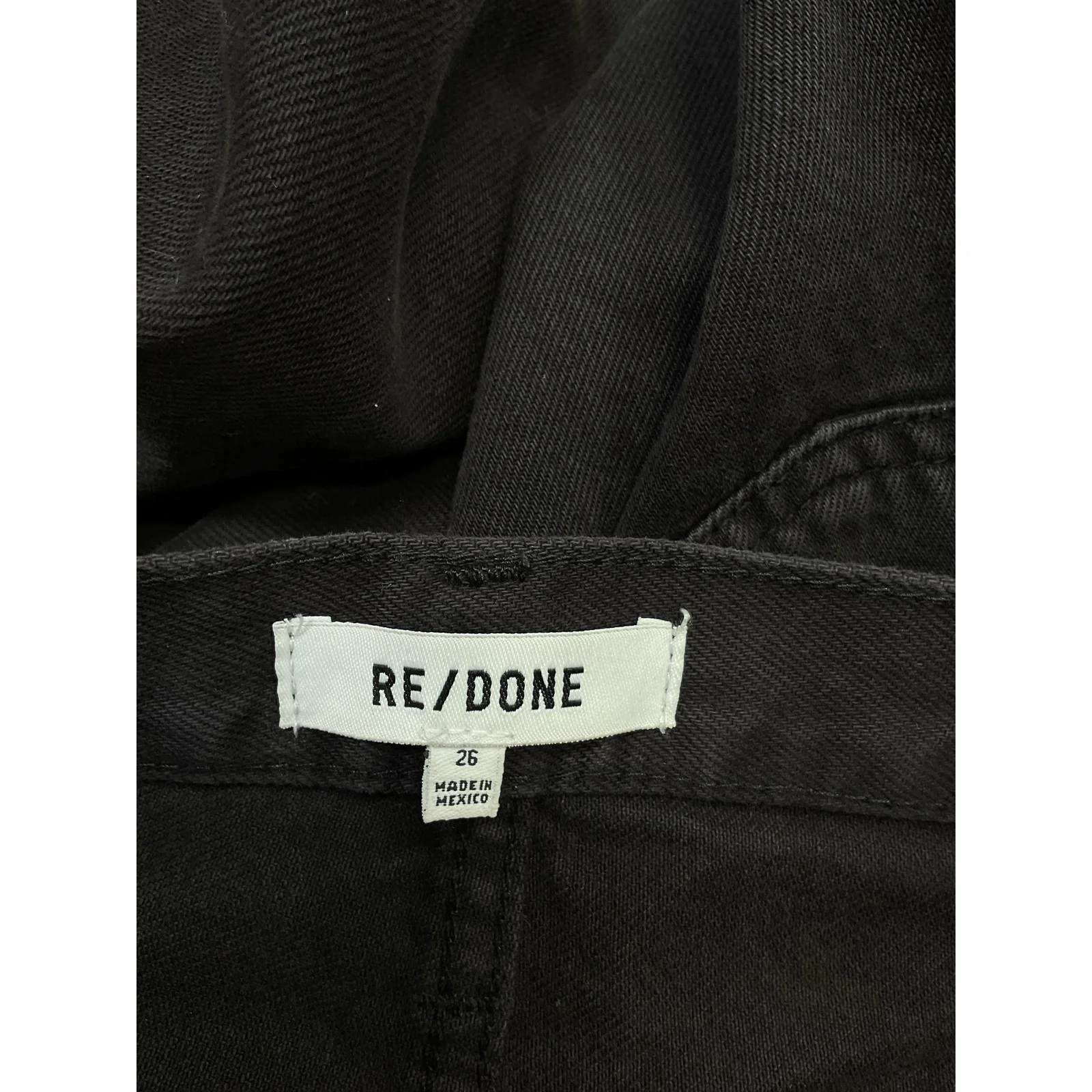 Re/Done 90S Black Polyester High Rise Loose Denim Jeans Size 26 - Image 4