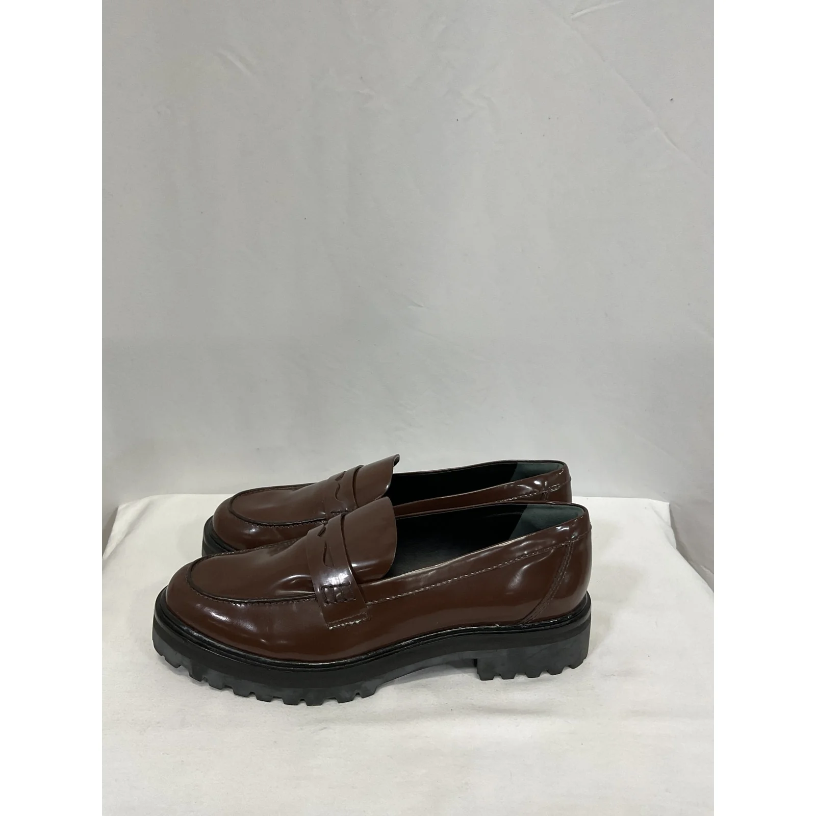 Reformation 'Agathea' Brown Leather Chunky Loafer Size 10 - Image 3