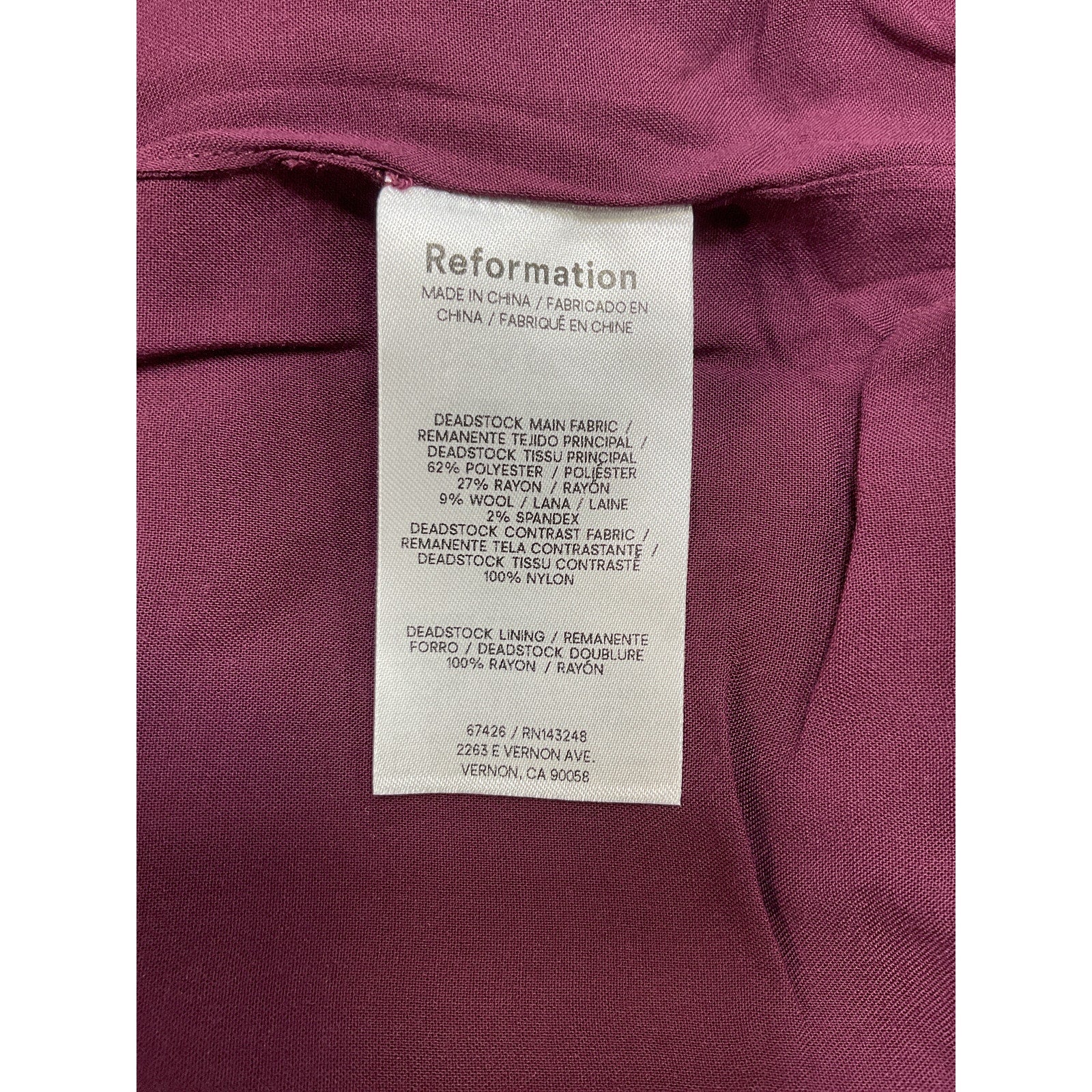 Reformation 'Bunny' Red Polyester Dress Size 2 - NWT - Image 4