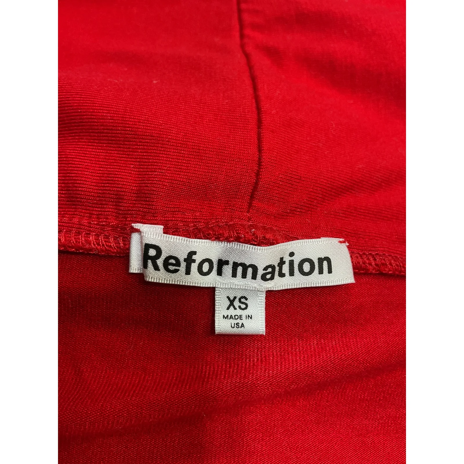 Reformation 'Emerald' Red Tencel Lyocell Knit Top Size XS - Image 3