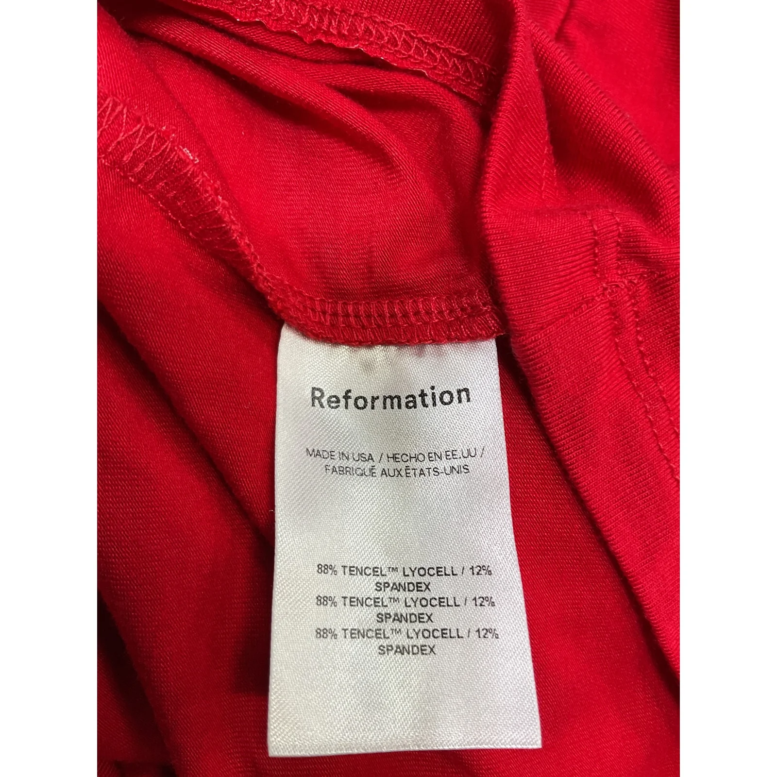 Reformation 'Emerald' Red Tencel Lyocell Knit Top Size XS - Image 4