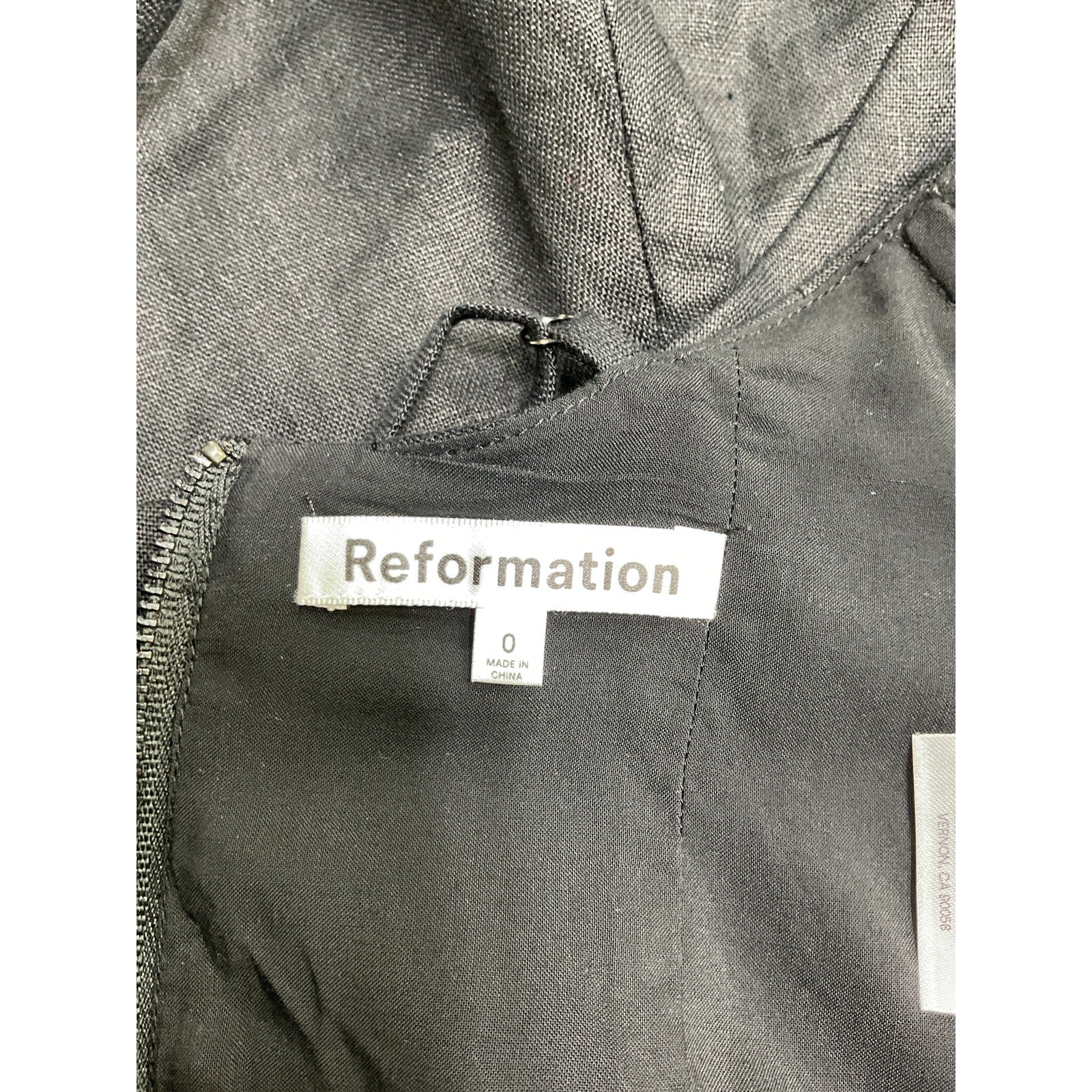 Reformation 'Evette' Black Linen Top Size 0 - Image 4