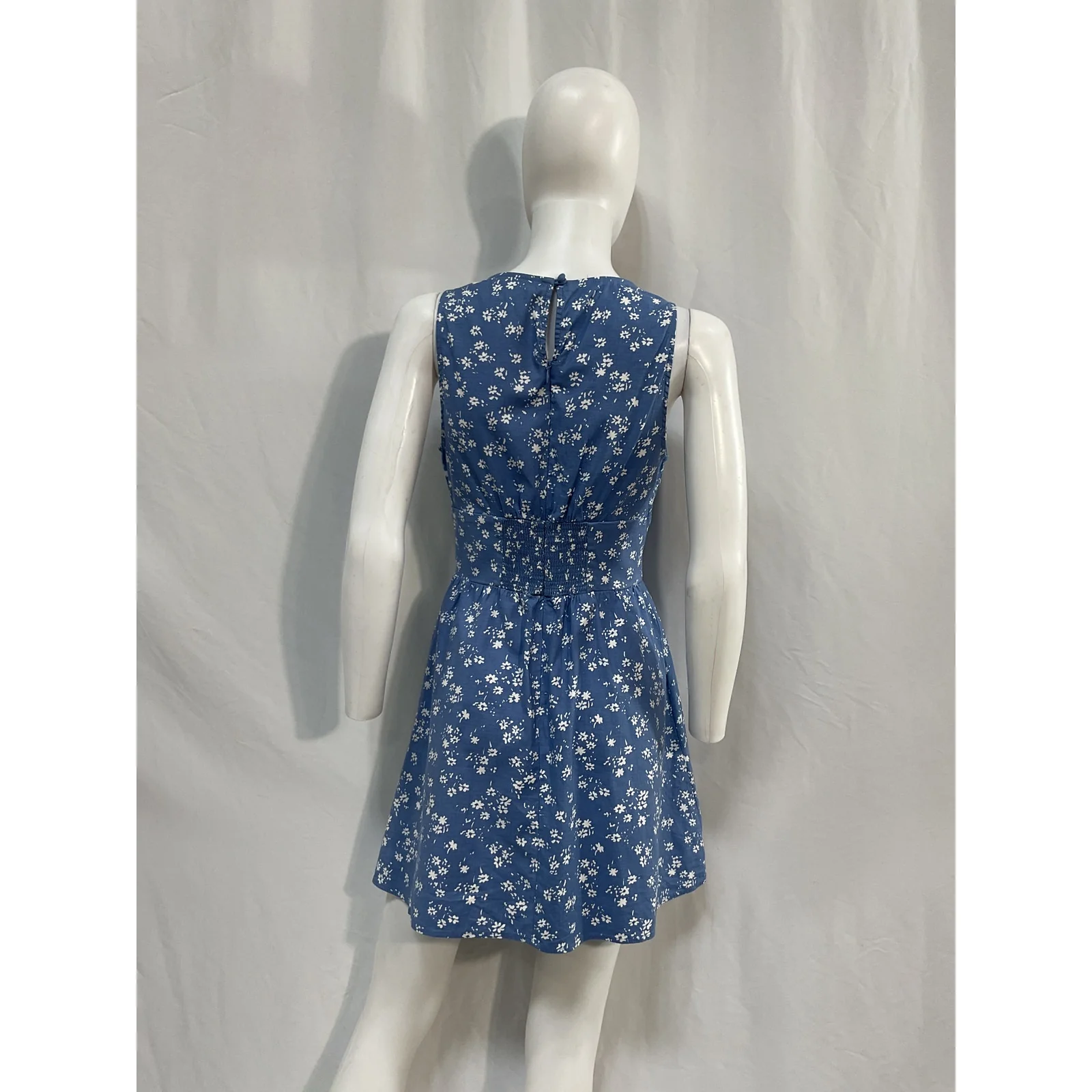 Reformation 'Isador' Blue Cotton Dress Size 4 - Image 3