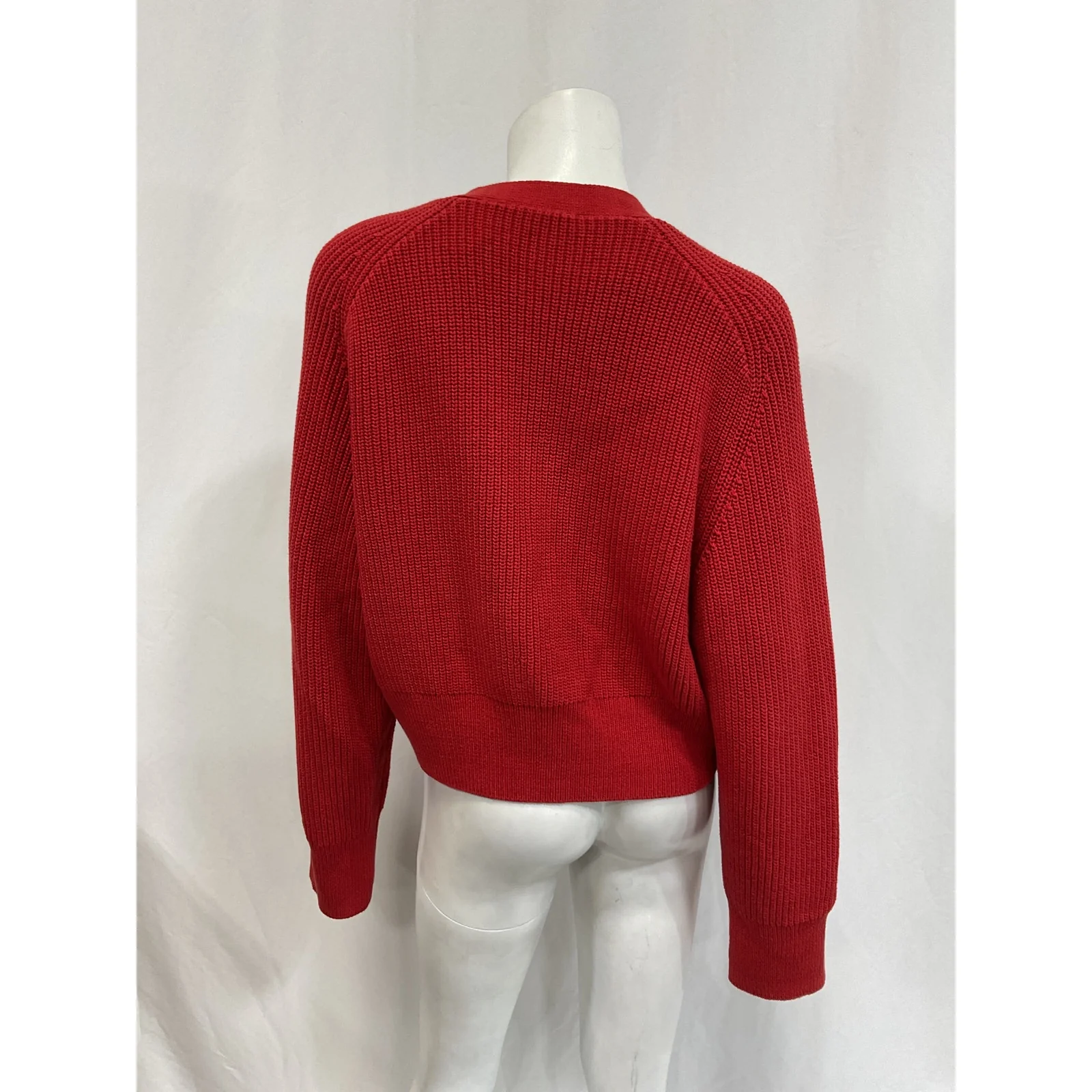 Reformation 'Jessa' Red Cotton Cardigan Size S - Image 3