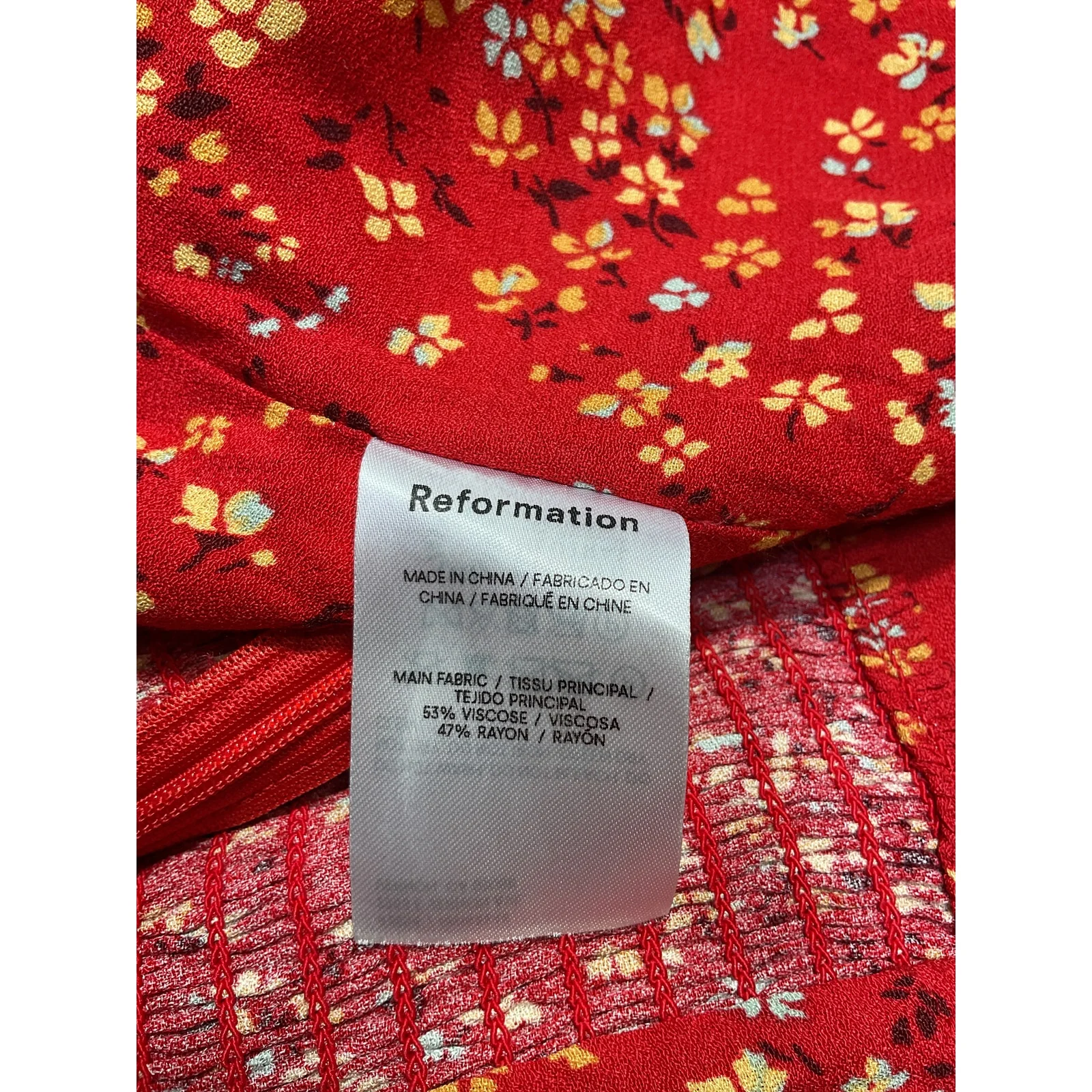 Reformation 'Micaela' Red Top Size 6 - Image 5