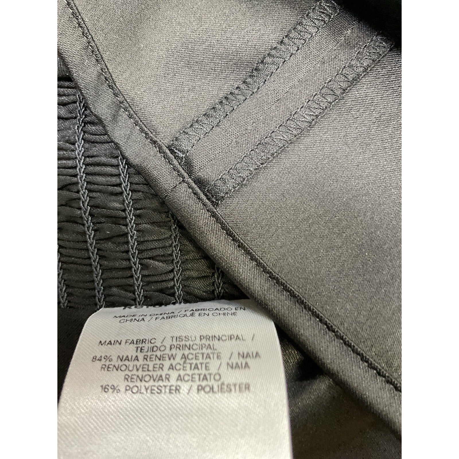 Reformation 'Natalie' Black Acetate Satin Top Size 4 - Image 4