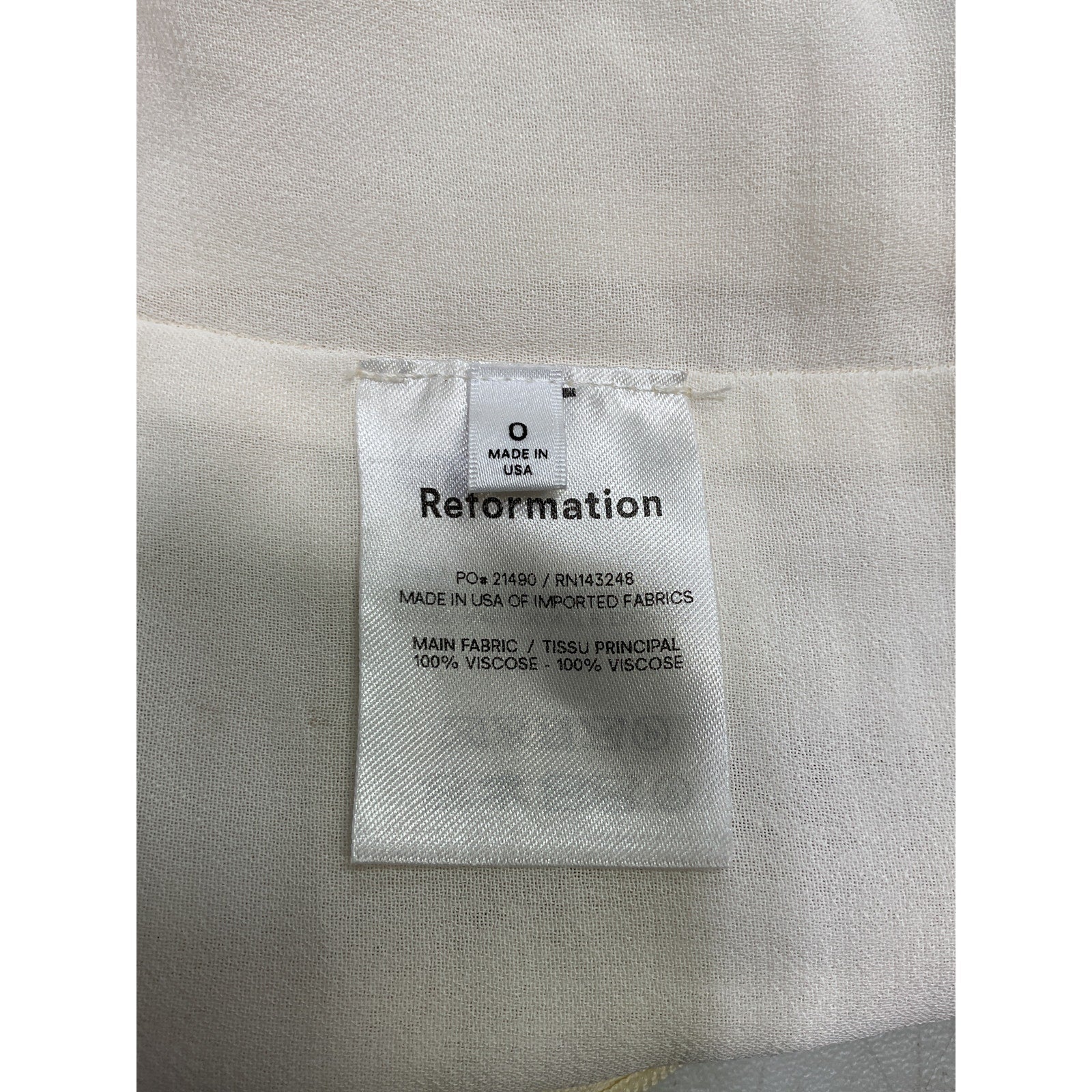 Reformation 'Novena' White Viscose Top Size 0 - Image 4