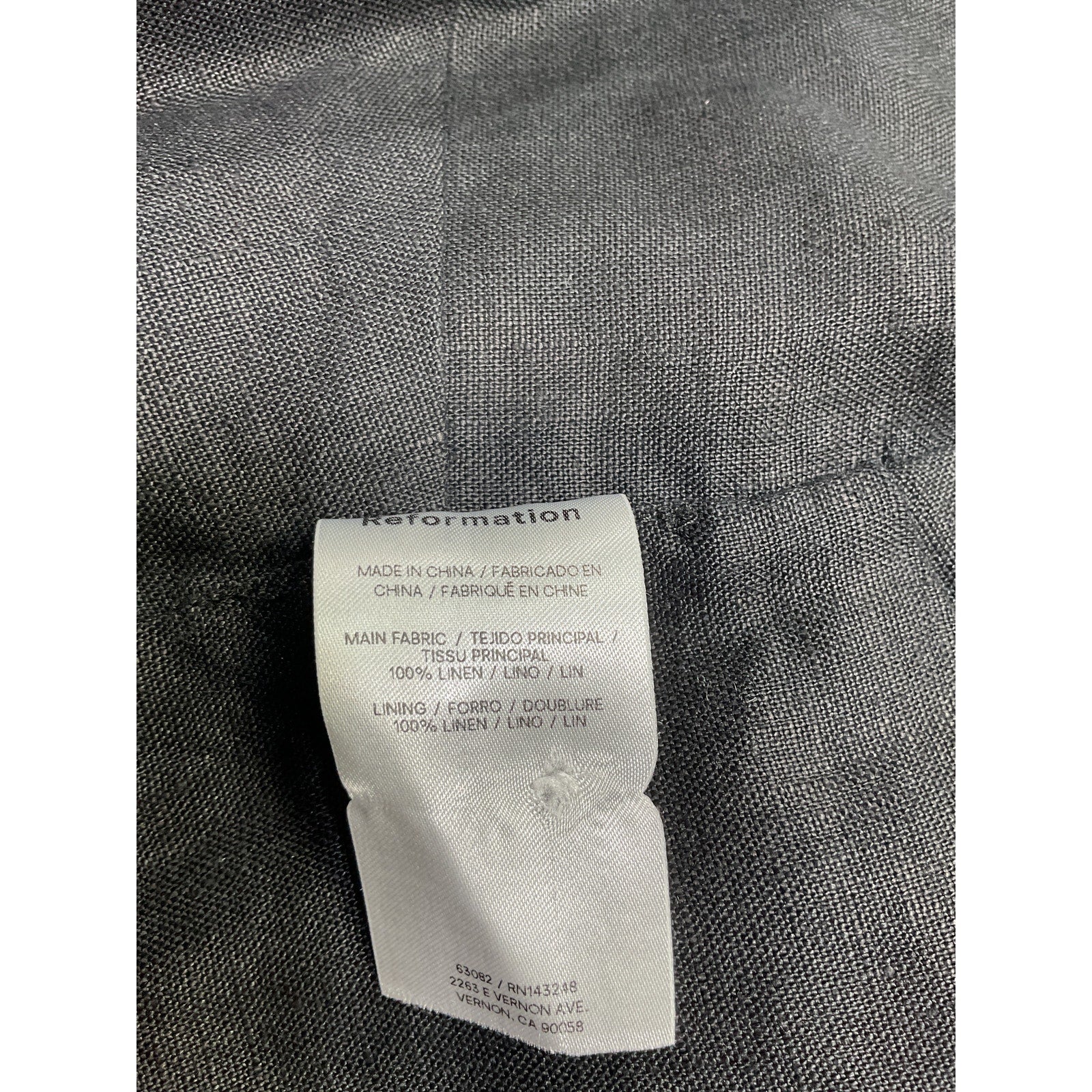 Reformation 'Sofia' Black Linen Cropped Linen Vest Size 4 - Image 4