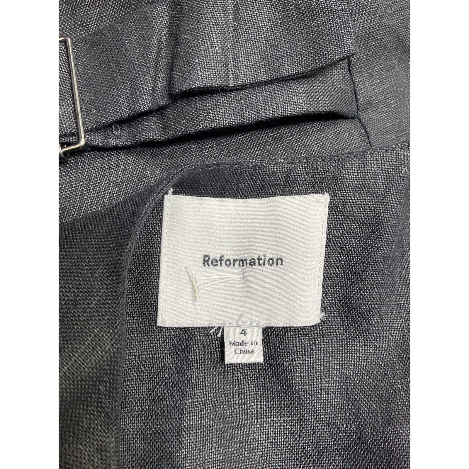 Reformation 'Sofia' Black Linen Cropped Linen Vest Size 4 - Image 3