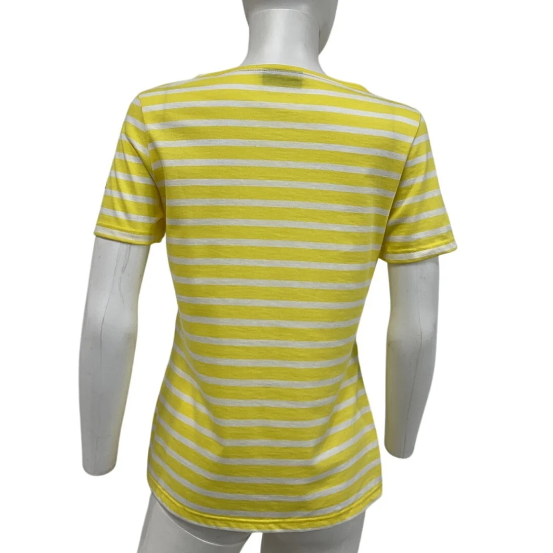 Saint James Striped Yellow Etrille Nautical Tee Size 6 - Image 3