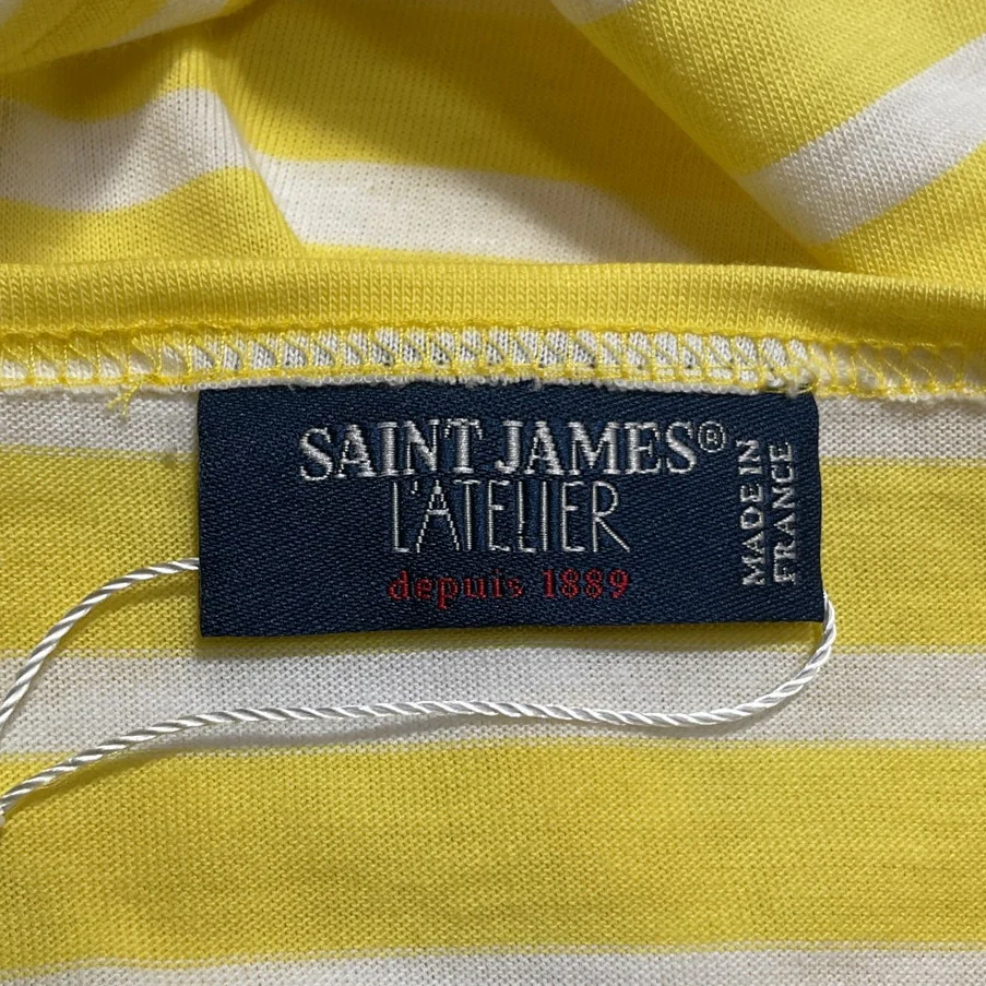 Saint James Striped Yellow Etrille Nautical Tee Size 6 - Image 4