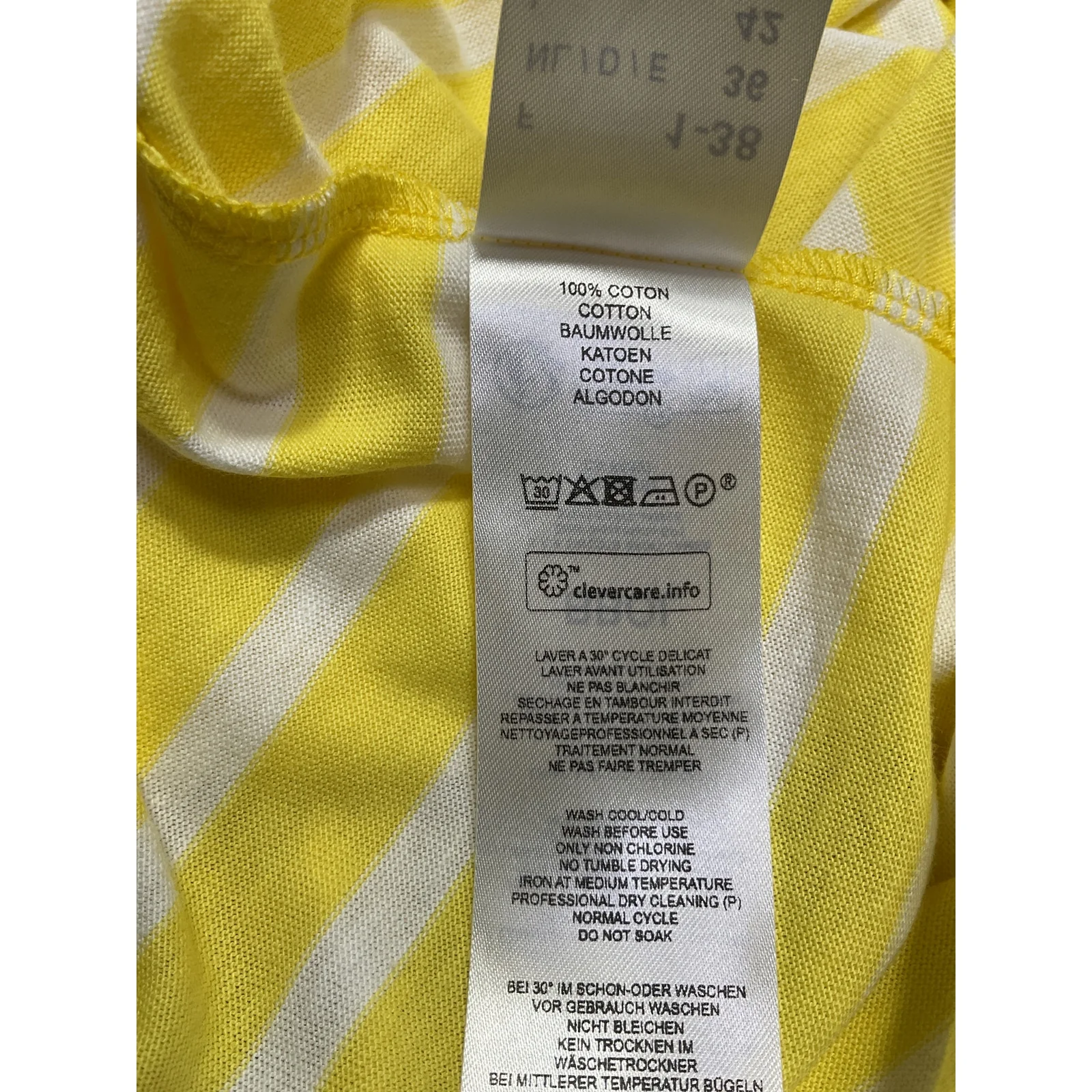 Saint James Striped Yellow Etrille Nautical Tee Size 6 - Image 5