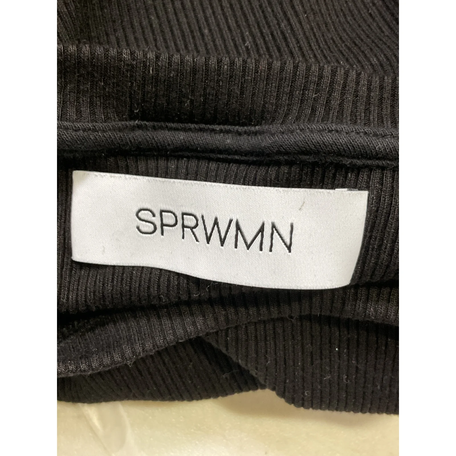 Sprwmn 'Cropped' Black Baby Longsleeve Crewneck Tee Size M - Image 4