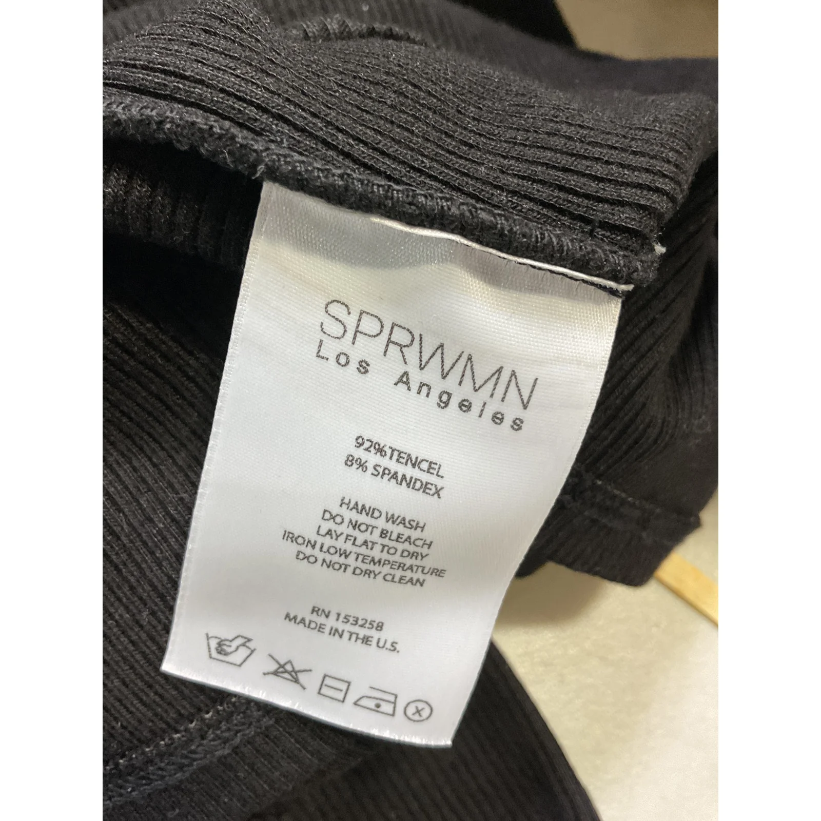 Sprwmn 'Cropped' Black Baby Longsleeve Crewneck Tee Size M - Image 5