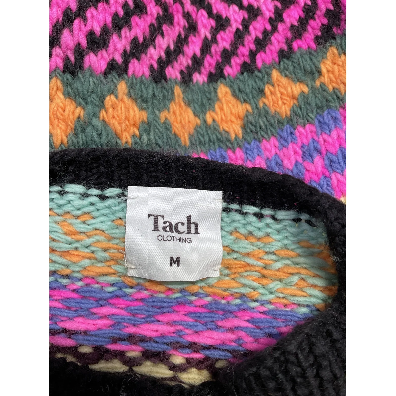 Tach Clothing 'Catalina' Pink Merino Wool Cardigan Size M - Image 4