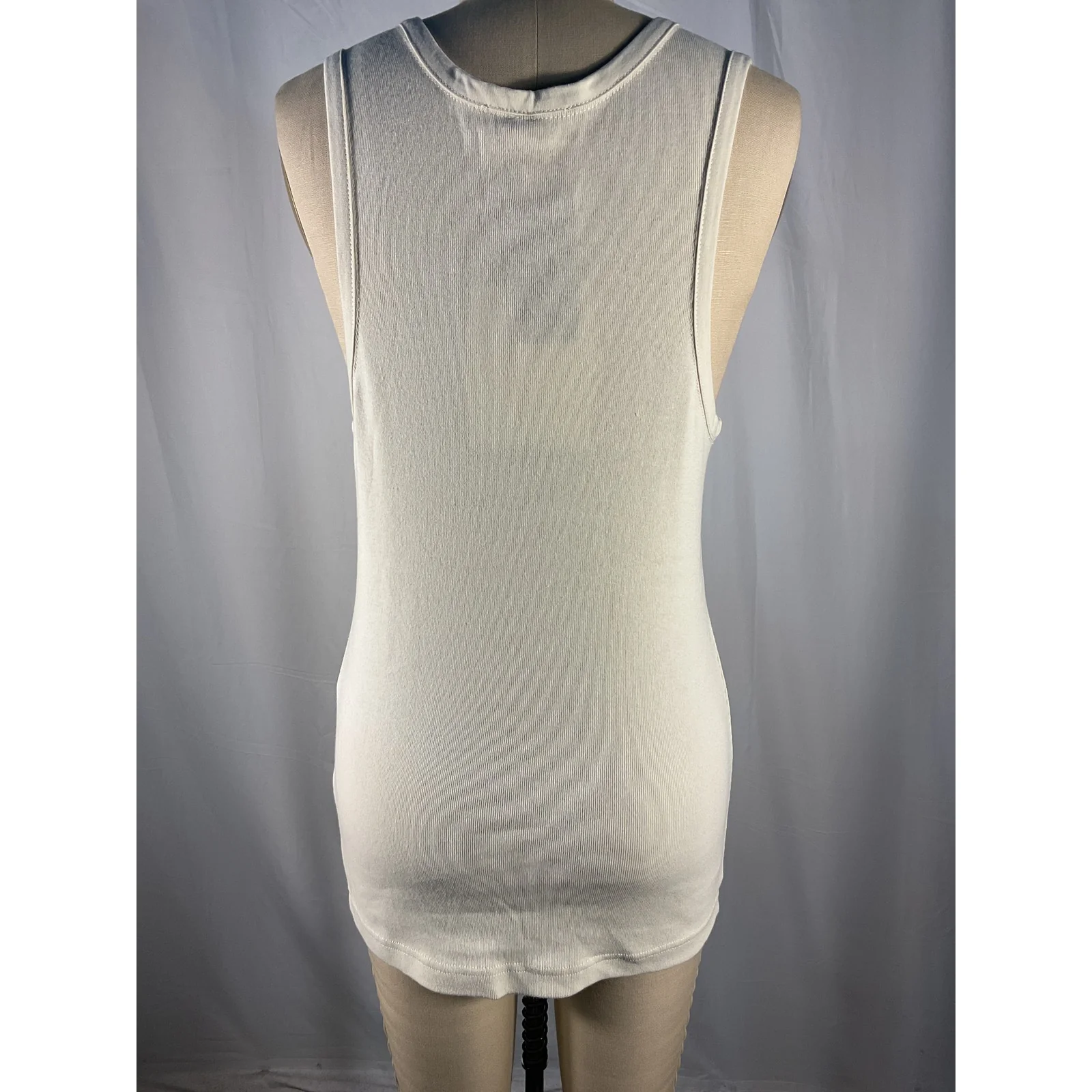 The Row 'Glaura' White Cotton Ribbed Cotton-Jersey Tank Top Size M - NWT - Image 3